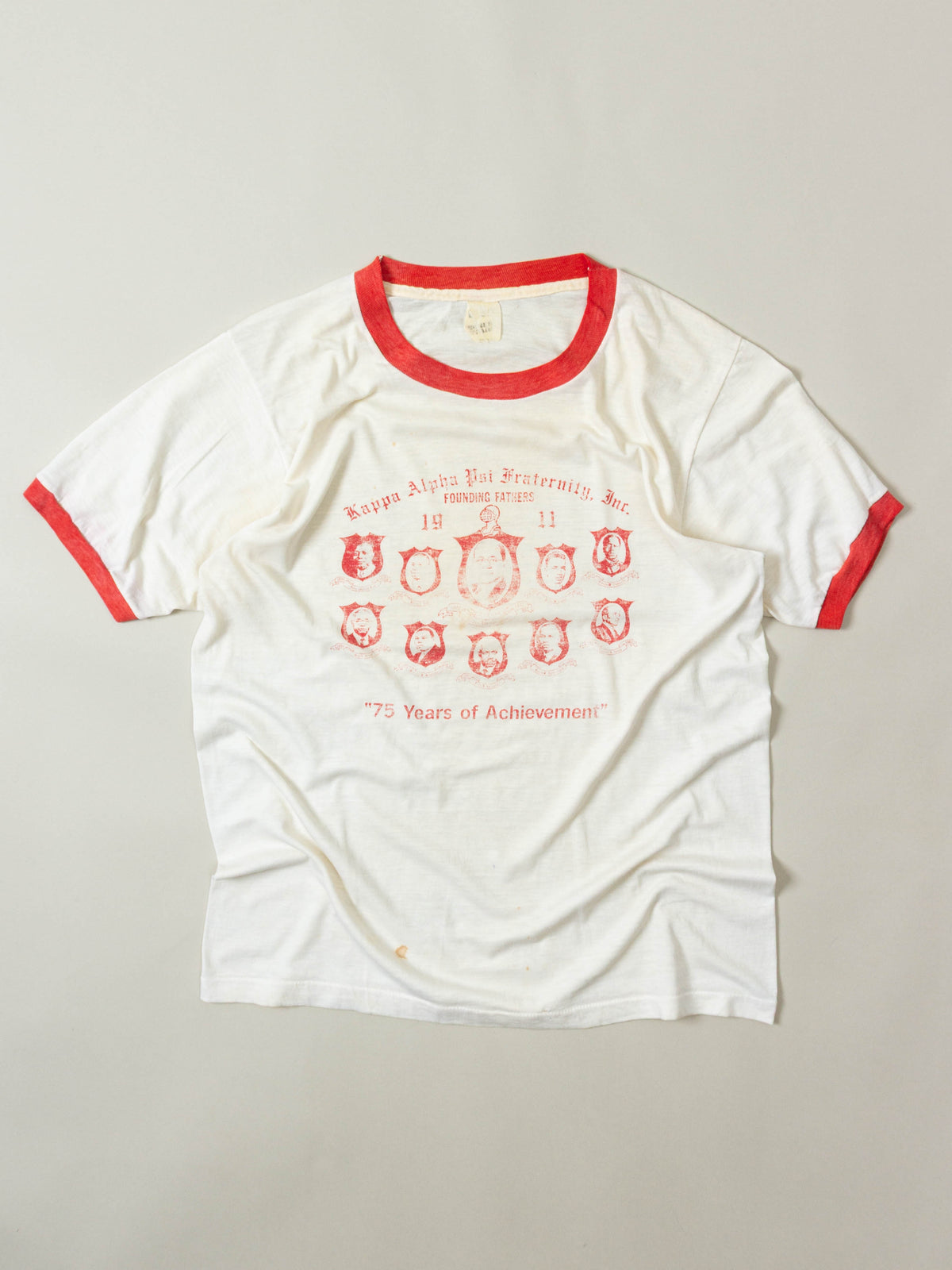 Vtg 1970s 'Founding Fathers' Fraternity Ringer Tee – Made in USA (M/L)