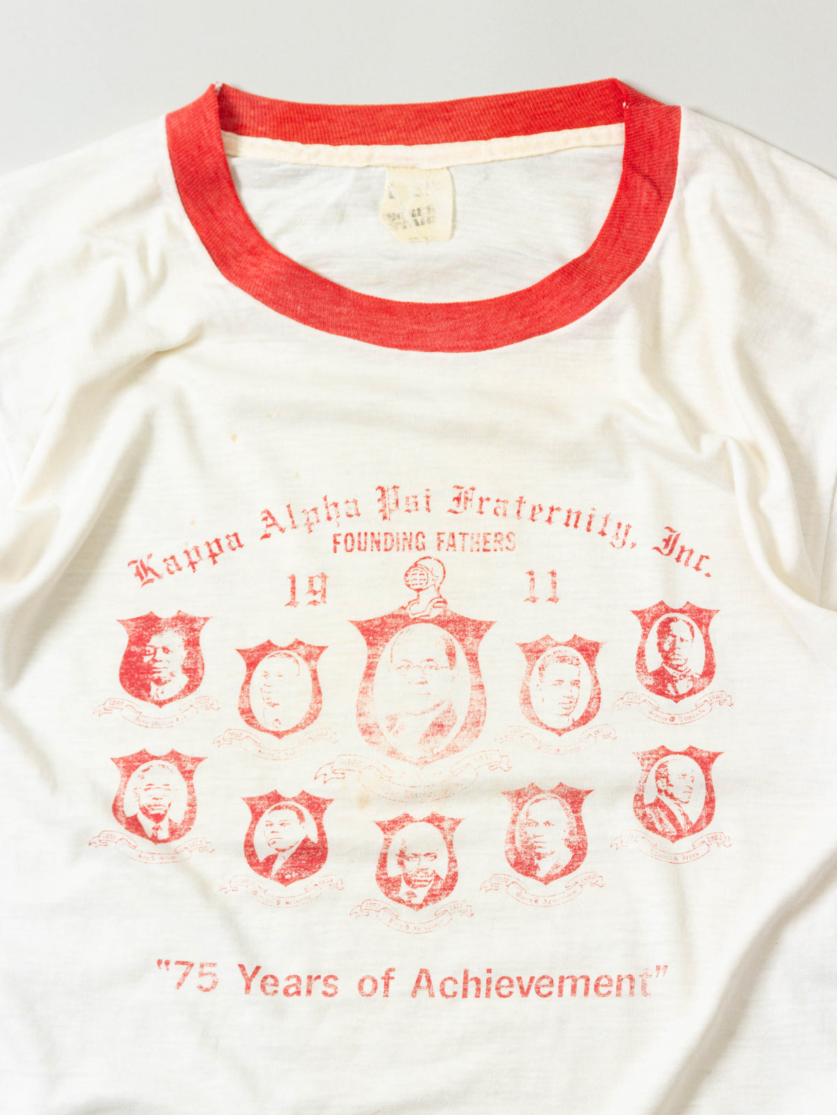Vtg 1970s 'Founding Fathers' Fraternity Ringer Tee – Made in USA (M/L)