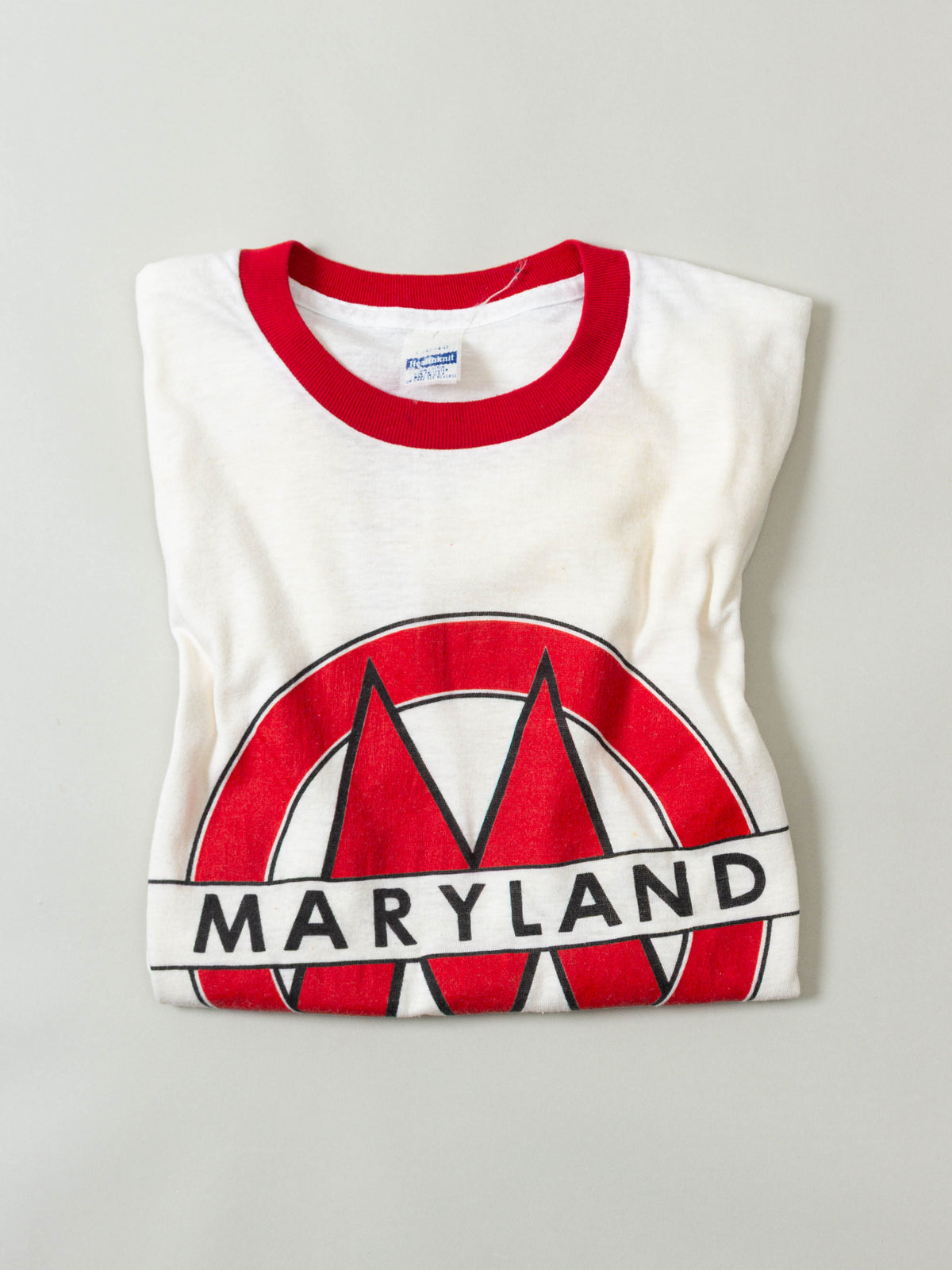 Vtg 1980s Maryland University Ringer Tee – Made in USA (M)