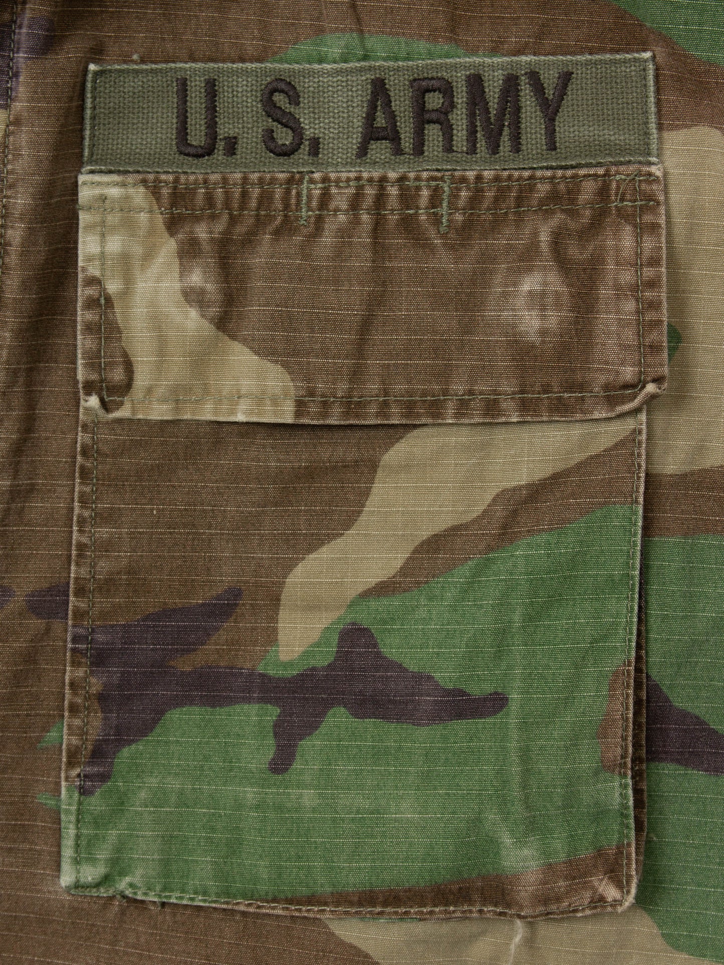 Vtg 1980s US Army Ripstop Woodland Camo Jacket (S-Short)