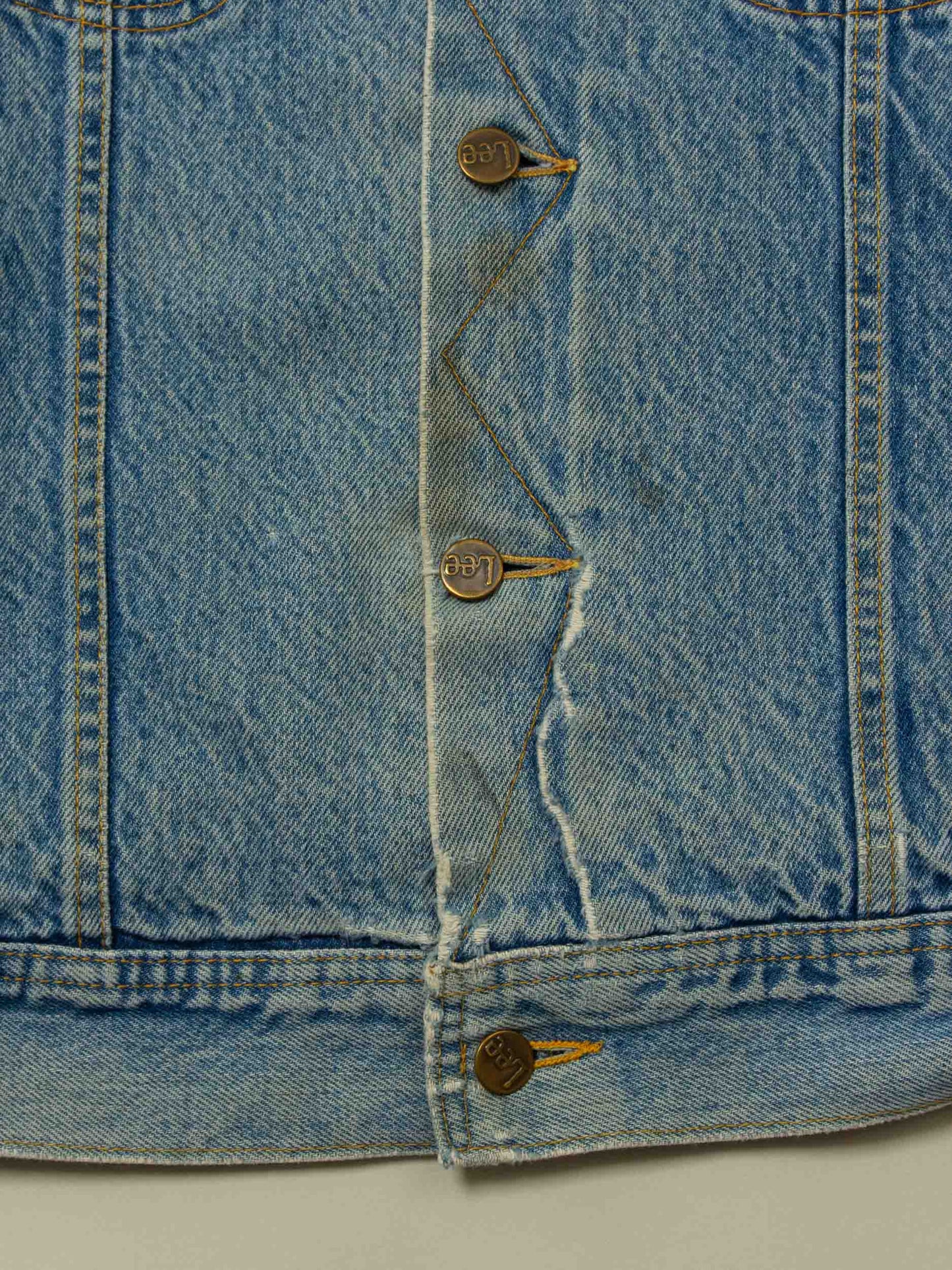 Vtg 1980s Lee Storm Rider Lined Denim Jacket (L)