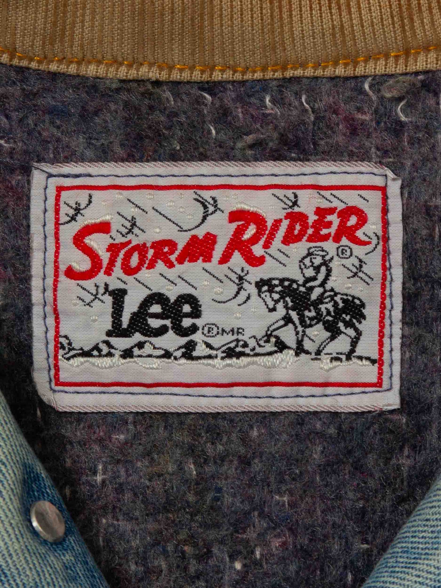Vtg 1980s Lee Storm Rider Lined Denim Jacket (L)