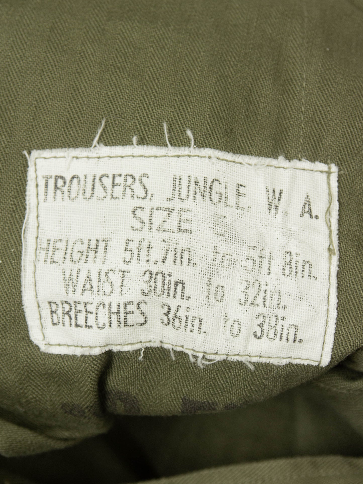 Vtg Deadstock 1940s US War Aid HBT Jungle Trousers (32x30)