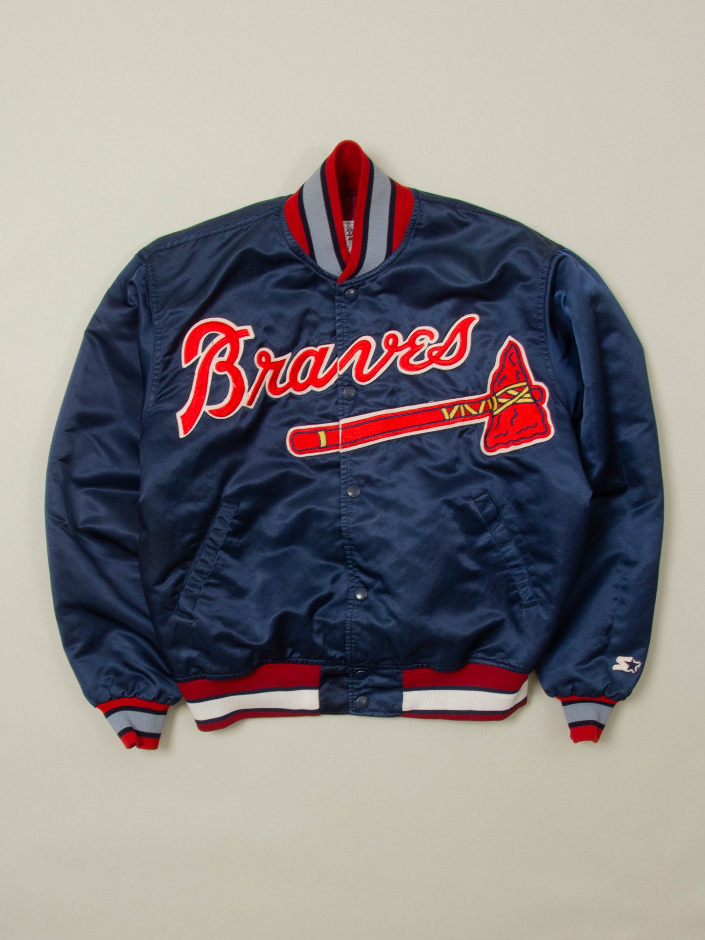 Vtg 1990s MLB Atlanta Braves Starter Bomber Jacket - Made in USA (M)