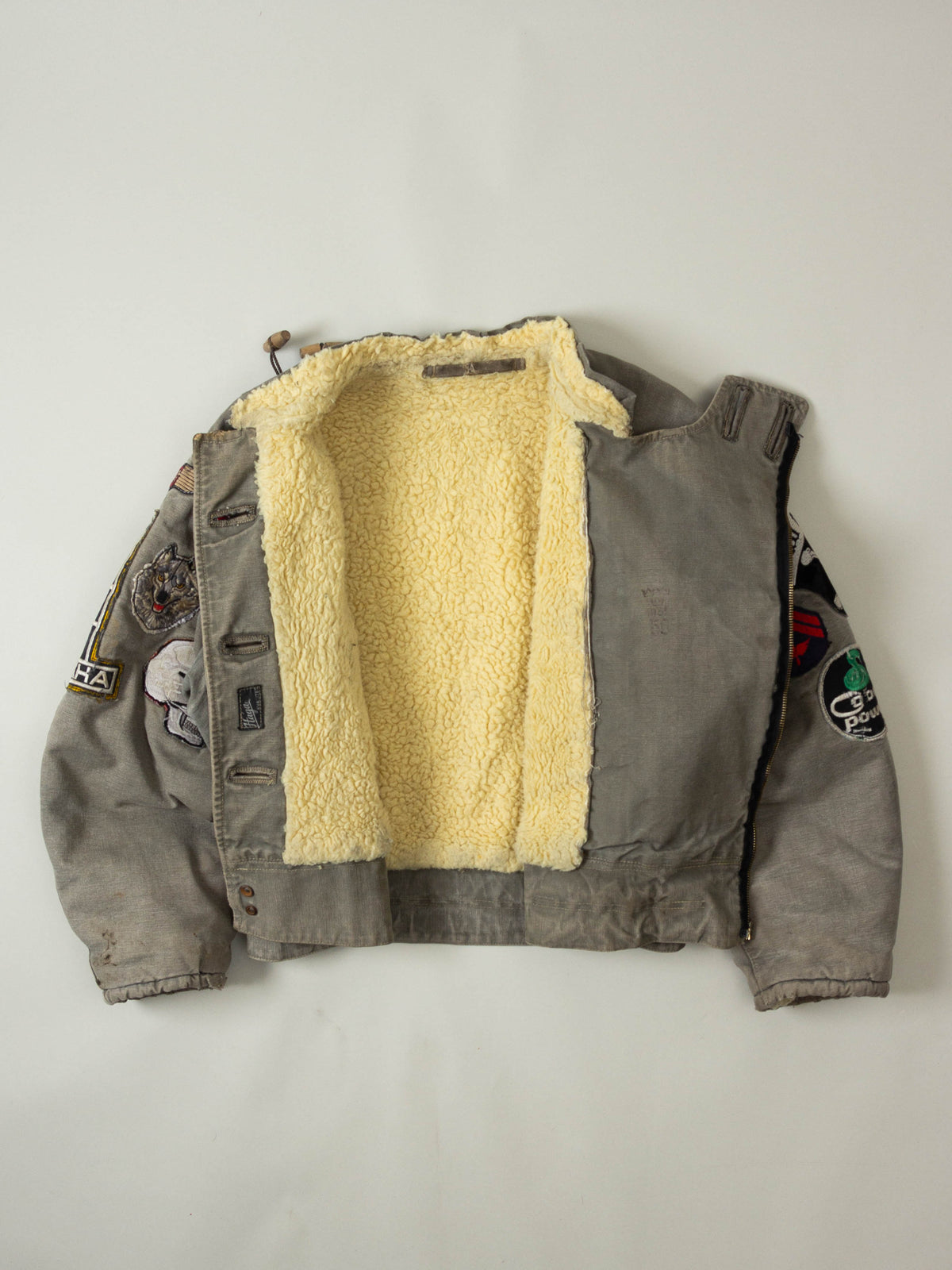 Vtg 1950s Rare Patched Swedish Army Motorcycle Dispatch Jacket (M)