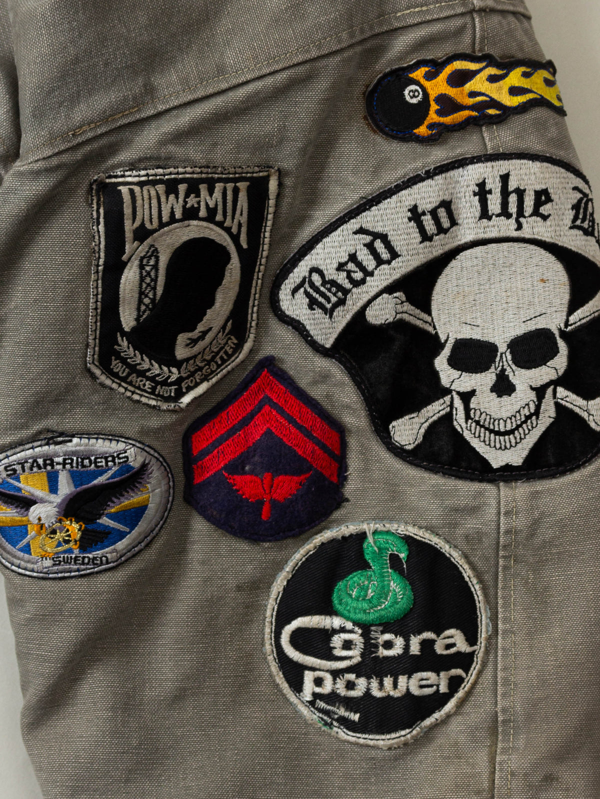 Vtg 1950s Rare Patched Swedish Army Motorcycle Dispatch Jacket (M)