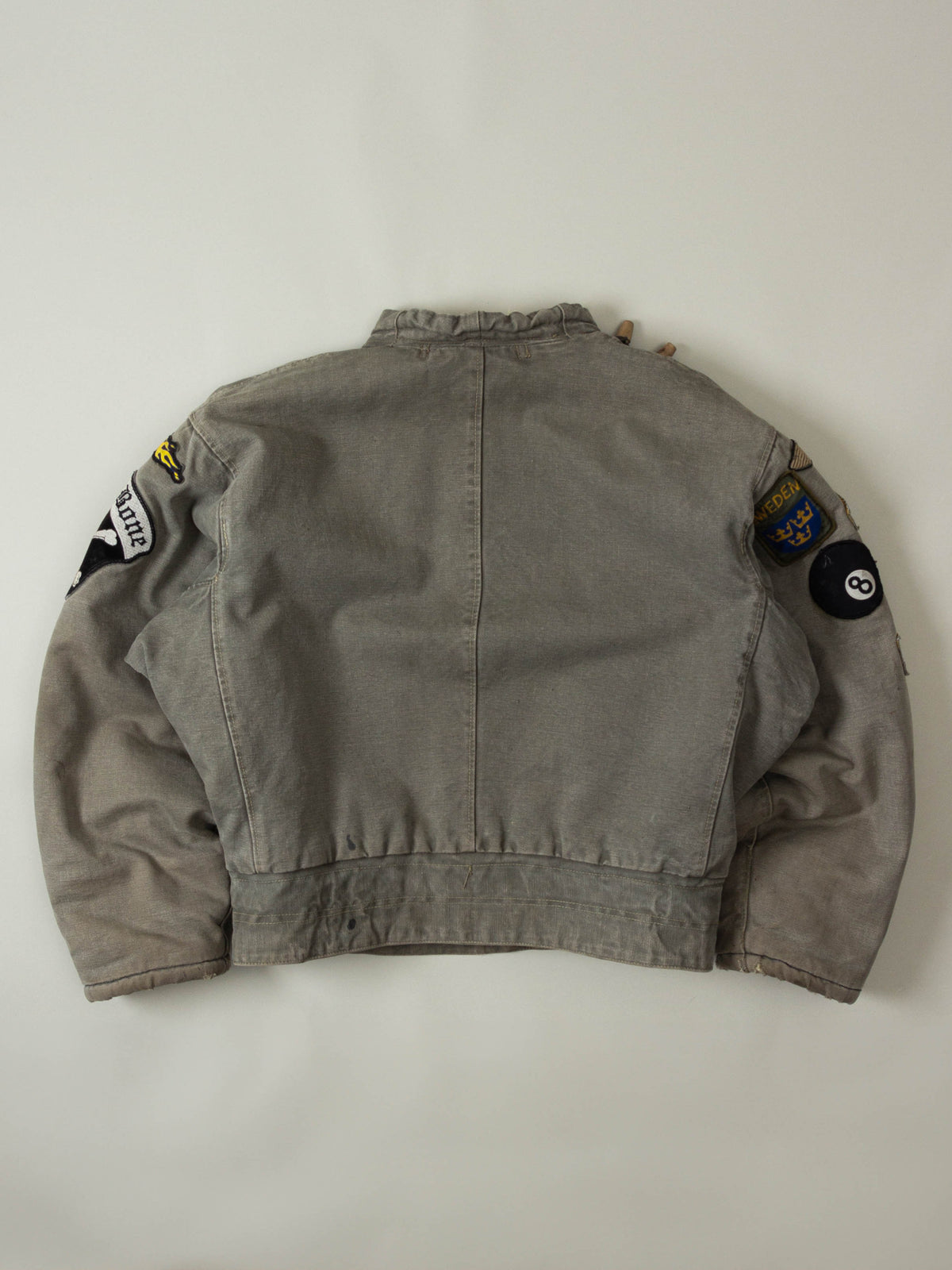 Vtg 1950s Rare Patched Swedish Army Motorcycle Dispatch Jacket (M)