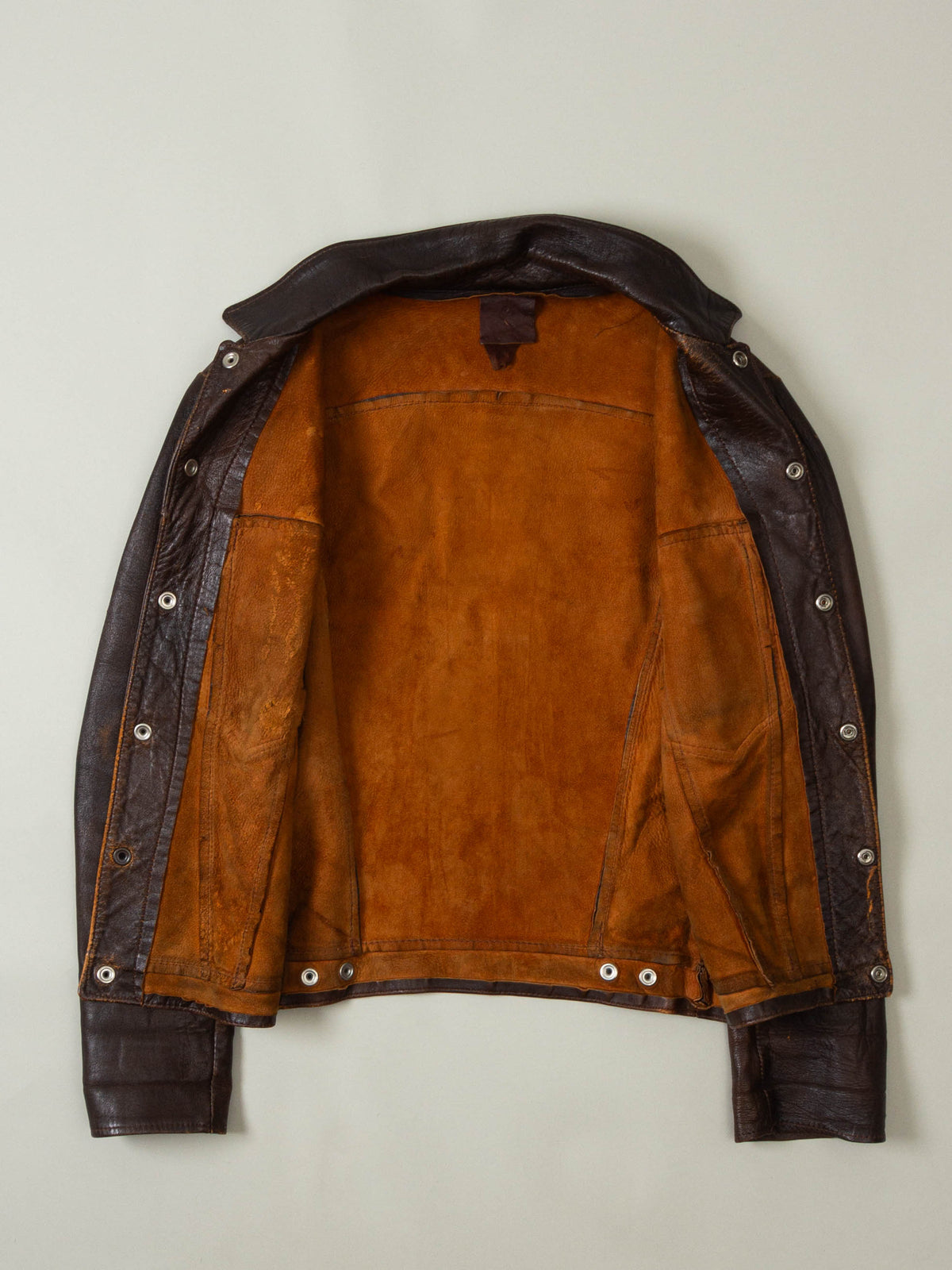 Vtg 1960s Levi's 'Short Horn' Big E Leather Jacket - Made in USA (S)