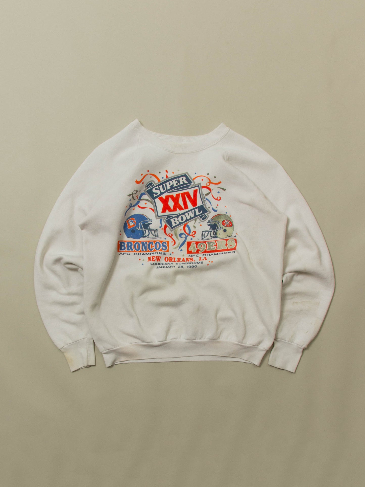 Vtg 1990 'Super Bowl 24' NFL Raglan Sweatshirt – Made in USA (M)