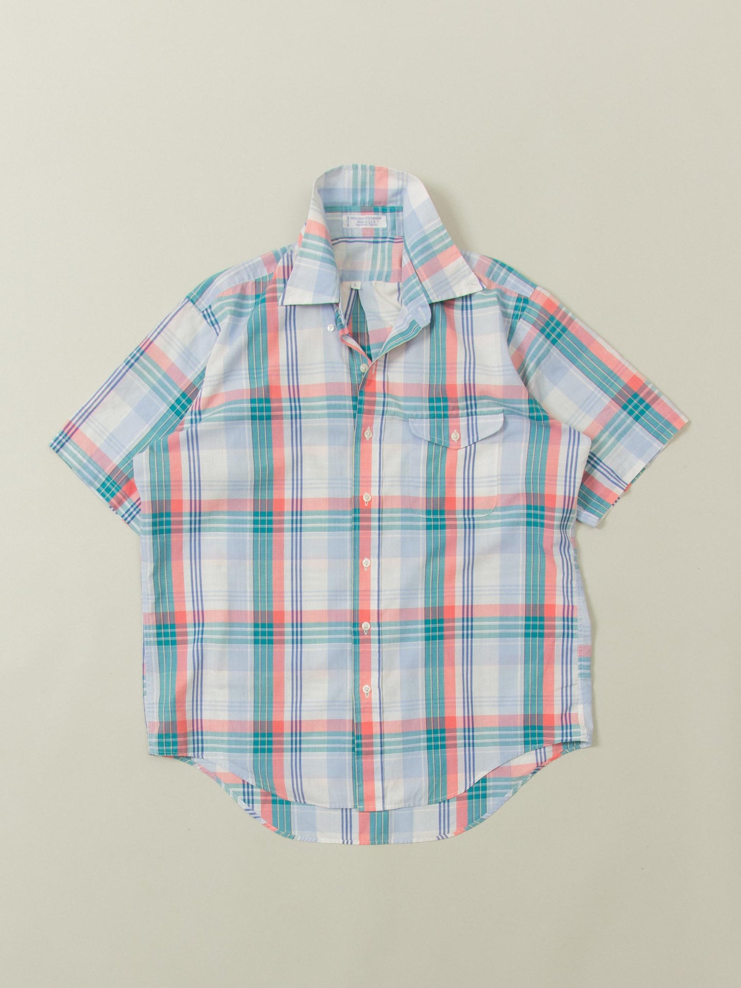 Vtg 1970s Short Sleeve Shirt - Made in USA (L)