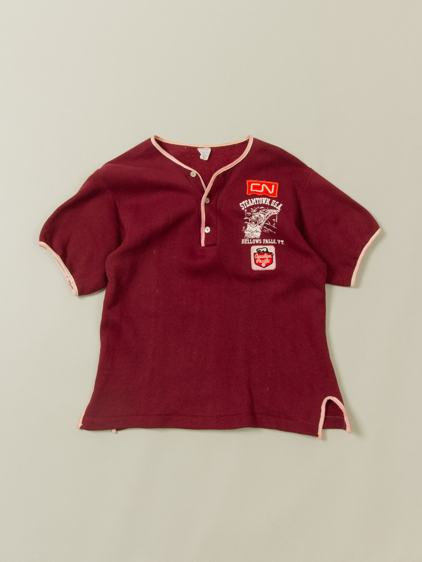 Vtg 1960s Steamtown Henley Tee (S)