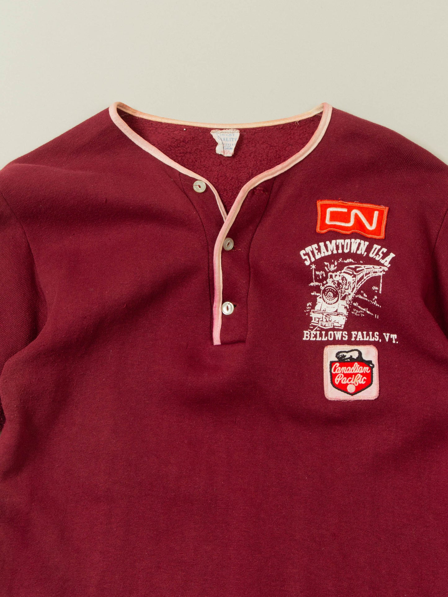 Vtg 1960s Steamtown Henley Tee (S)