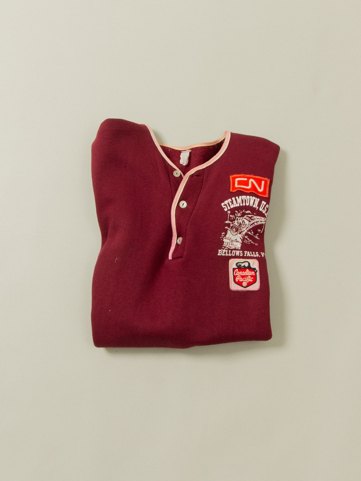 Vtg 1960s Steamtown Henley Tee (S)