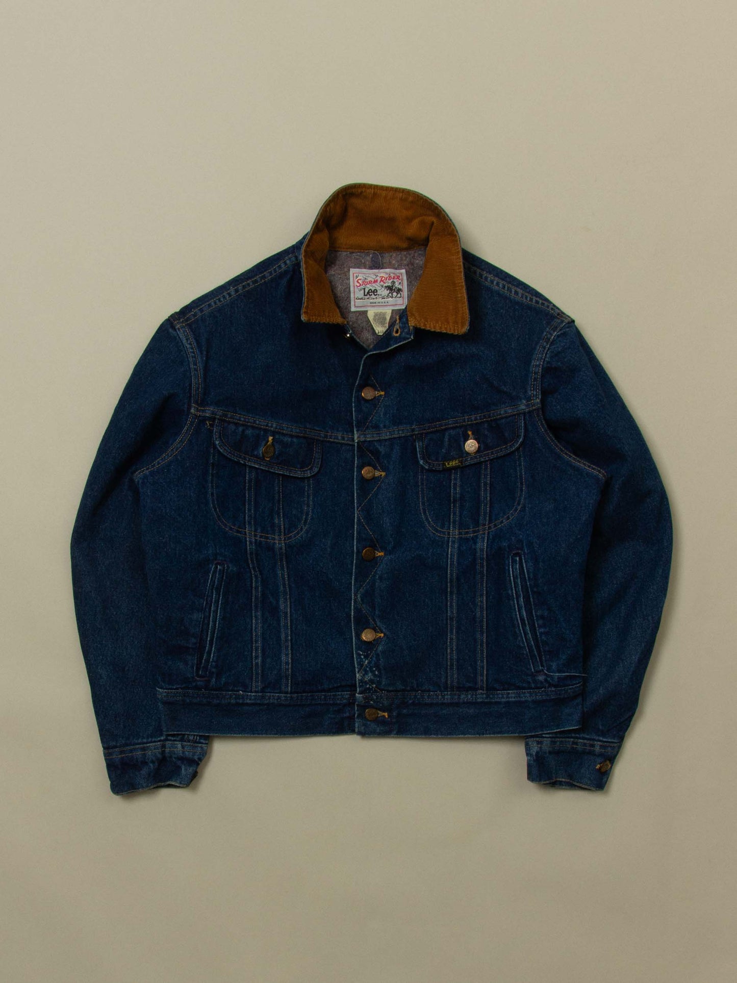 Vtg 1970s Dark Wash Lee Storm Rider Denim Jacket – Made in USA (M)