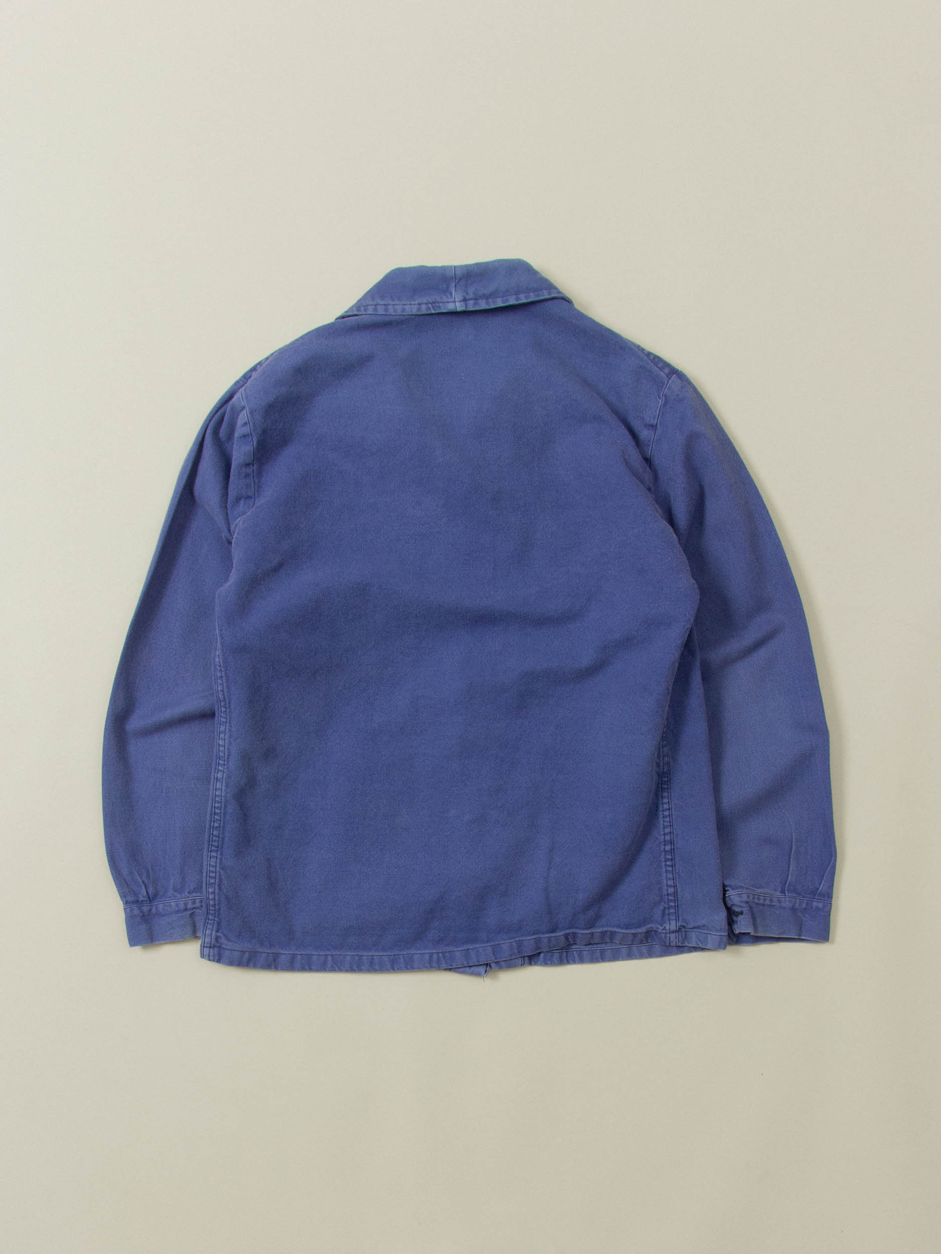 70s EURO VINTAGE FRENCH WORKER ボロジャケット Vintage French Chore Jacket Workwear 1970s Faded Blue Cotton