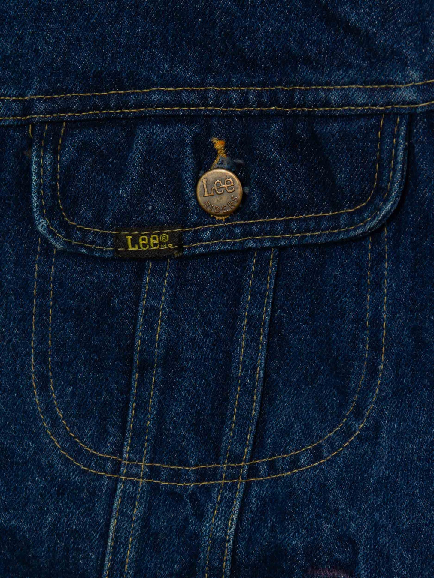 Vtg 1970s Dark Wash Lee Storm Rider Denim Jacket – Made in USA (M)