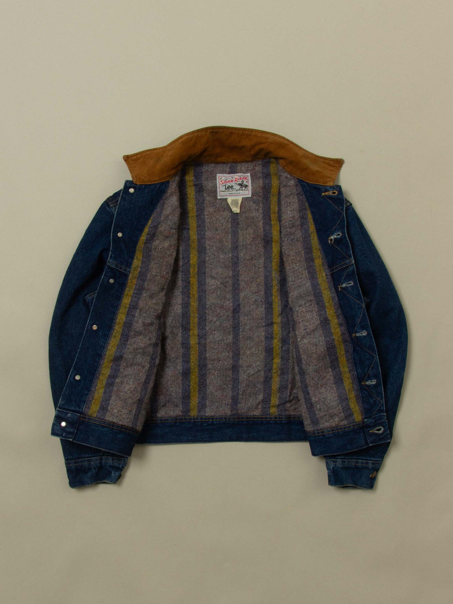 Vtg 1970s Dark Wash Lee Storm Rider Denim Jacket – Made in USA (M)