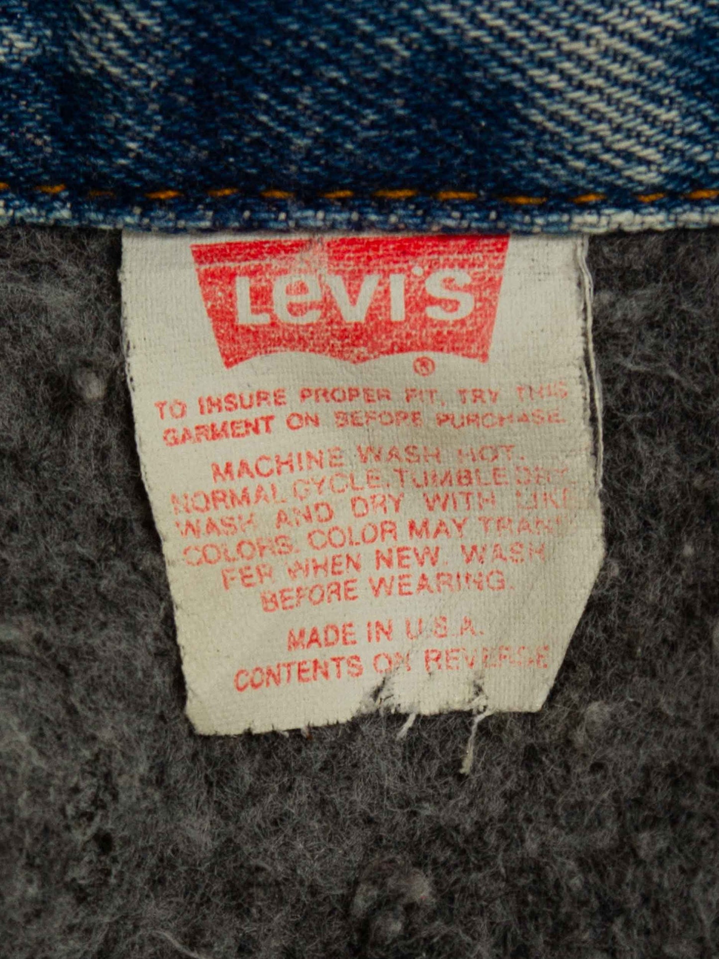 Vtg 1980s Levi's Lined Denim Jacket – Made in USA (L/XL)