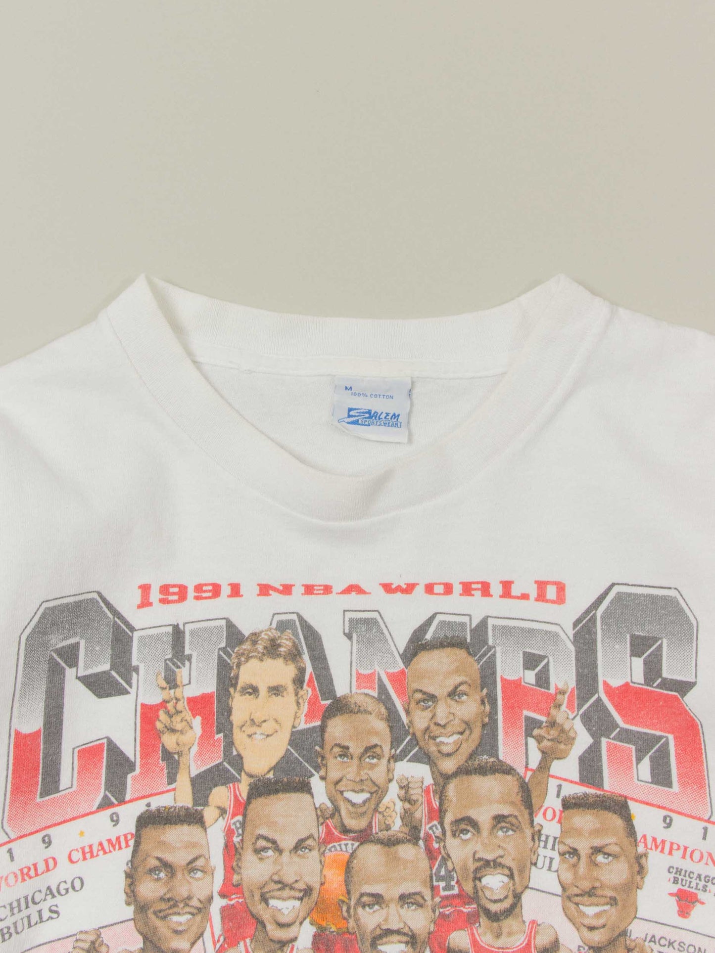 Vtg 1991 Chicago Bulls NBA World Champions Single Stitch Tee (M)