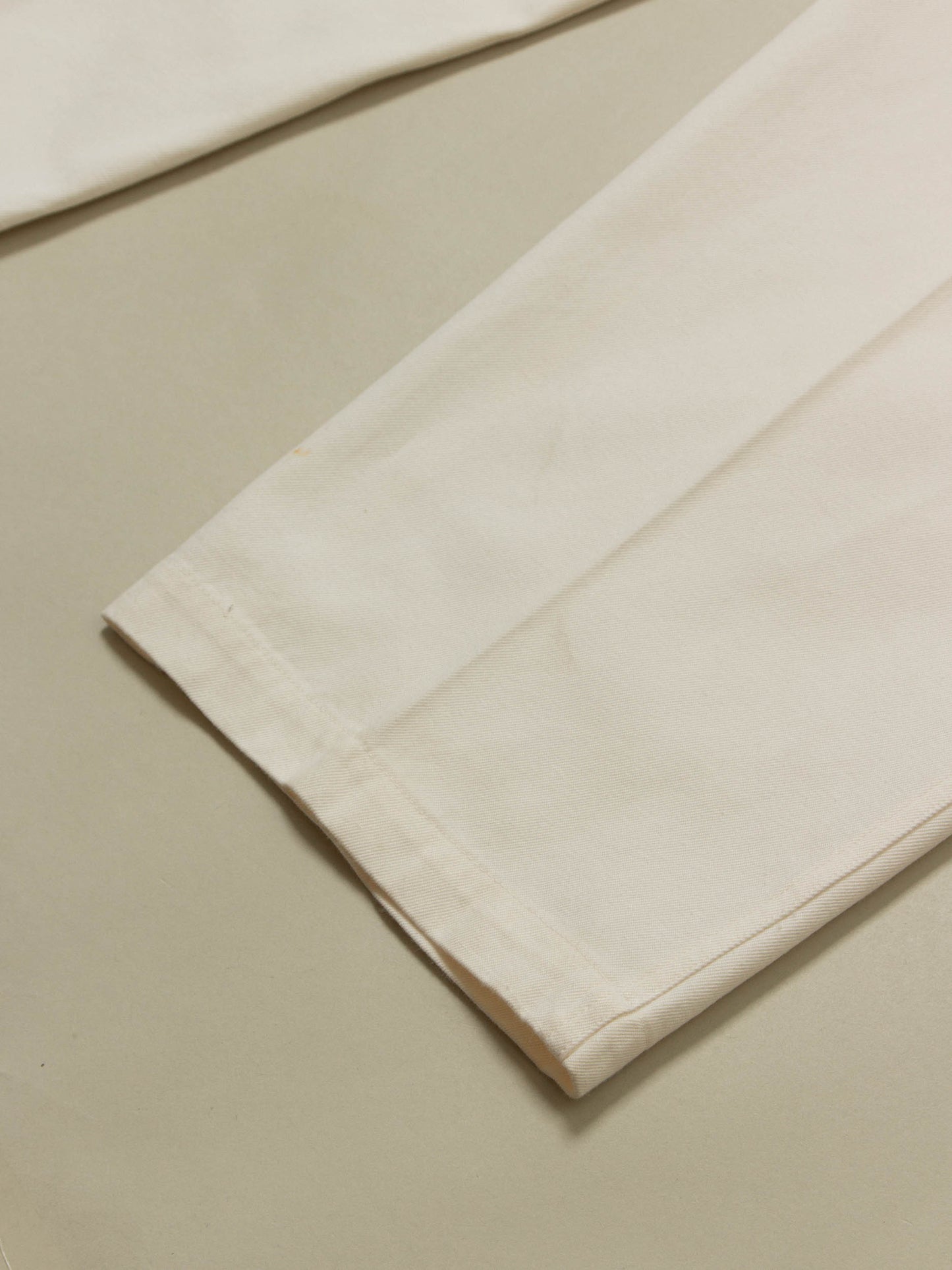 Vtg White Pleated Adjustable Cotton Trousers (38x31)