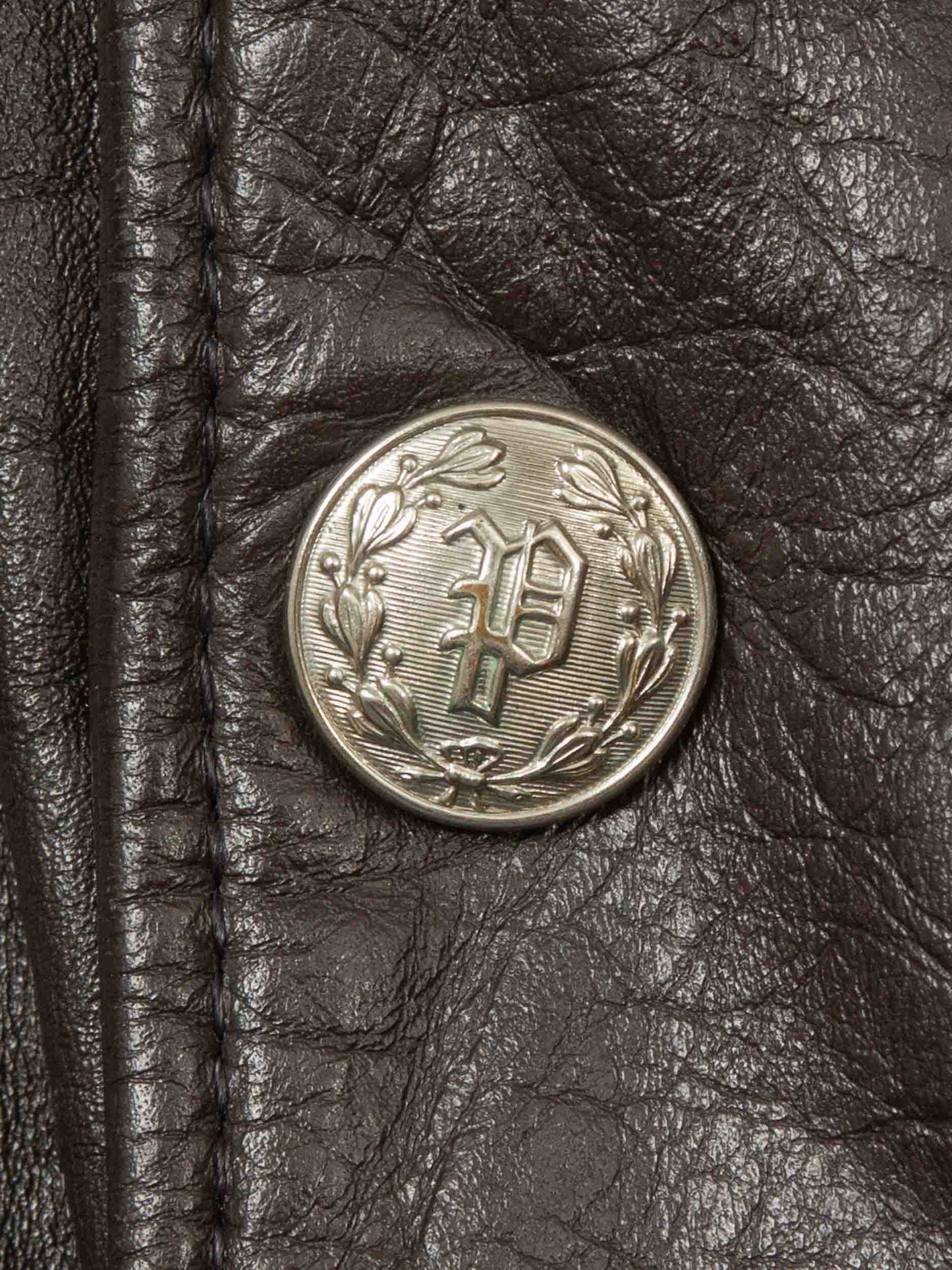 Vtg 1970s Bridgeview Illinois Police Leather Jacket - Made in USA (L)