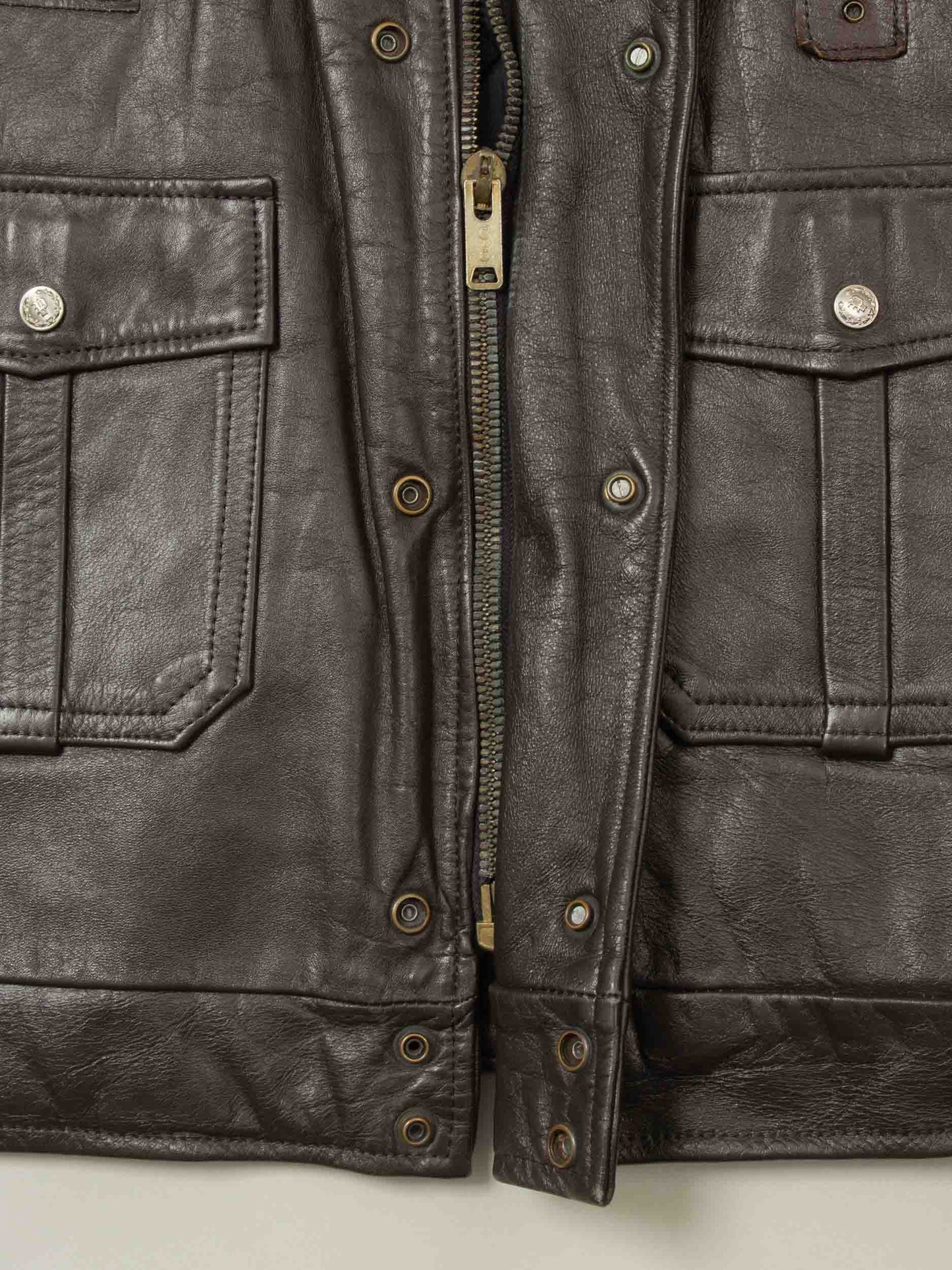 Vtg 1970s Bridgeview Illinois Police Leather Jacket - Made in USA (L)