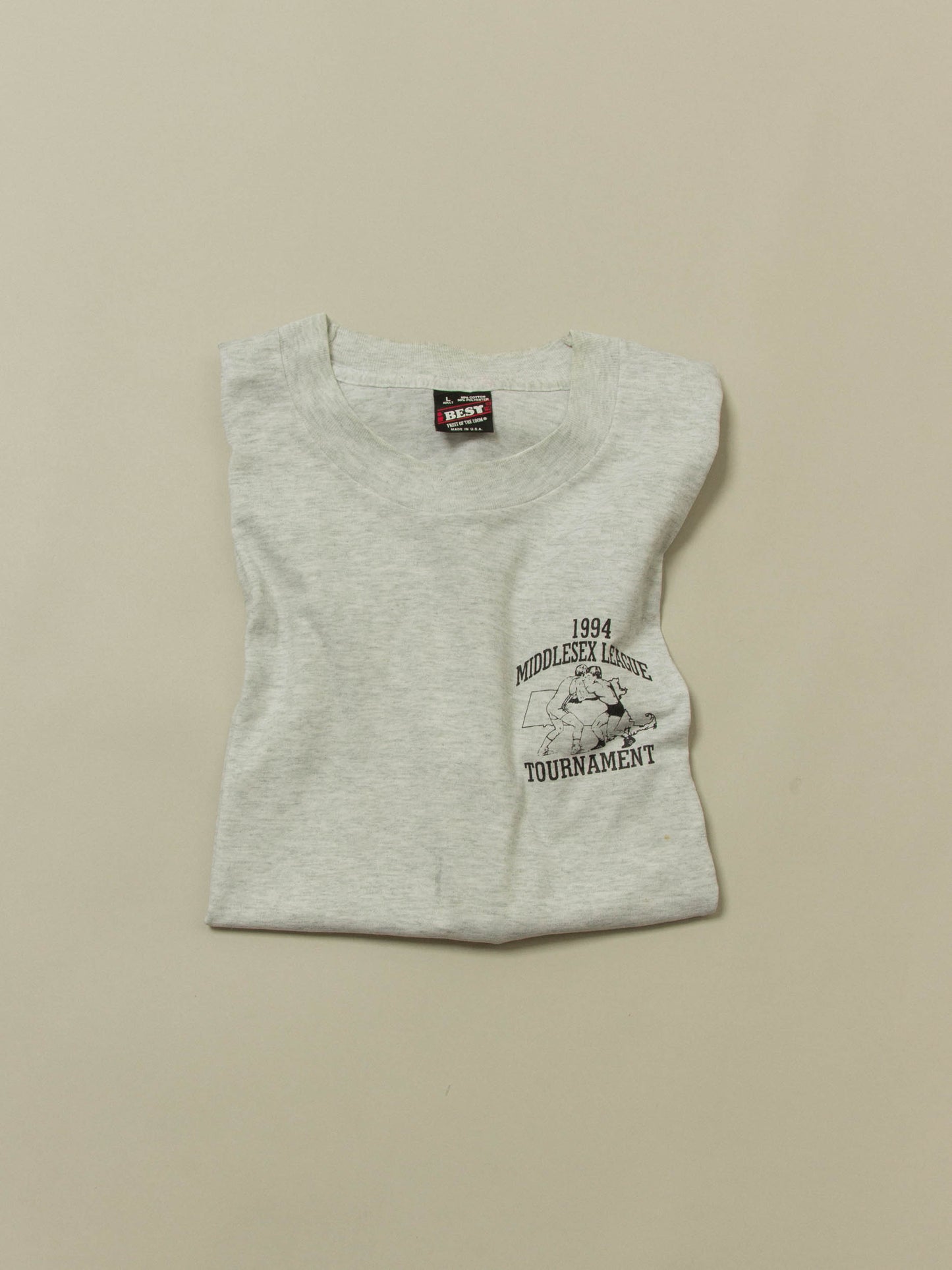 Vtg 1994 Middlesex Wrestling Single Stitch Tee – Made in USA (L)