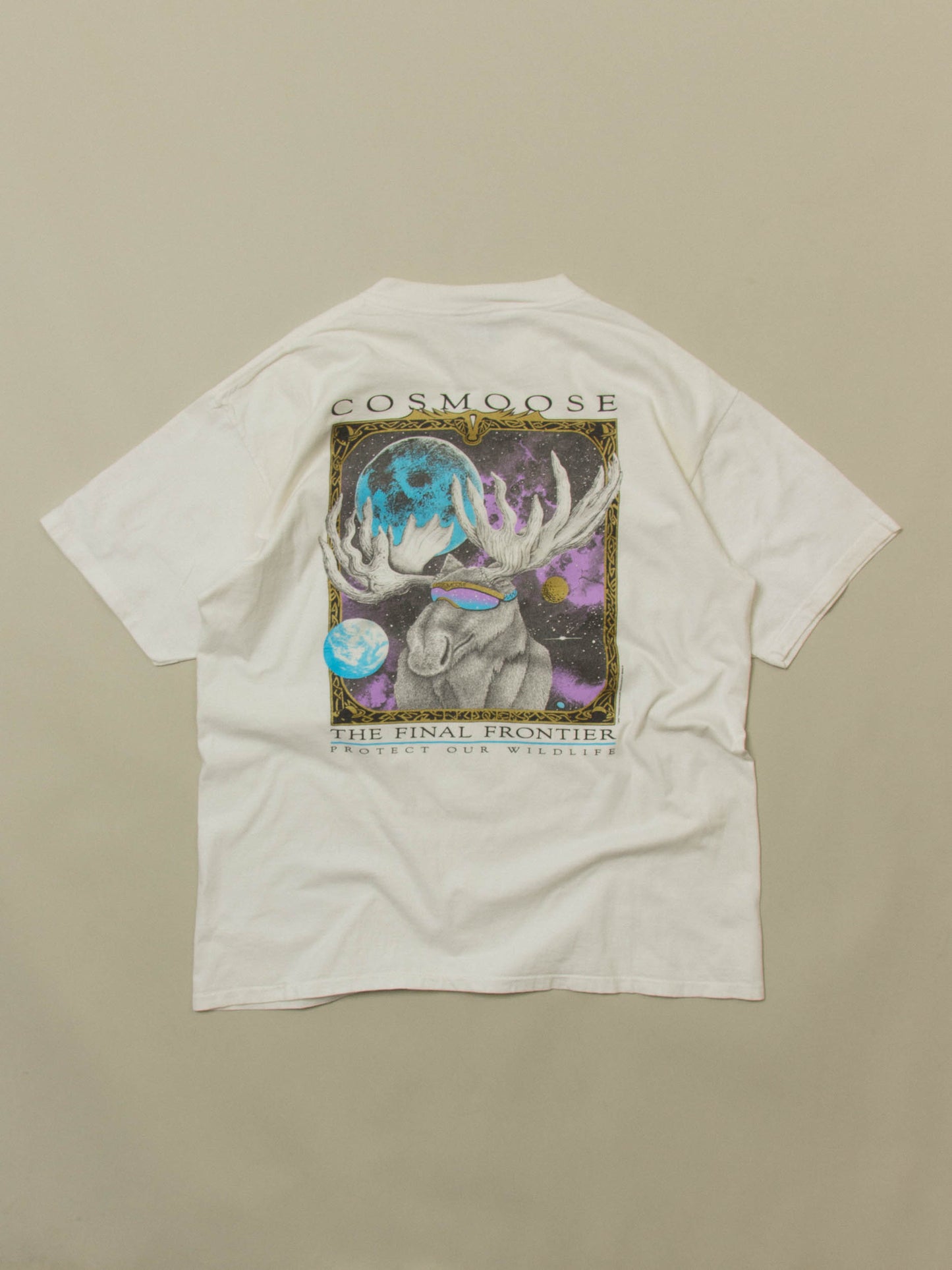 Vtg 1990s 'Cosmoose' Graphic Single Stitch Tee (XL)