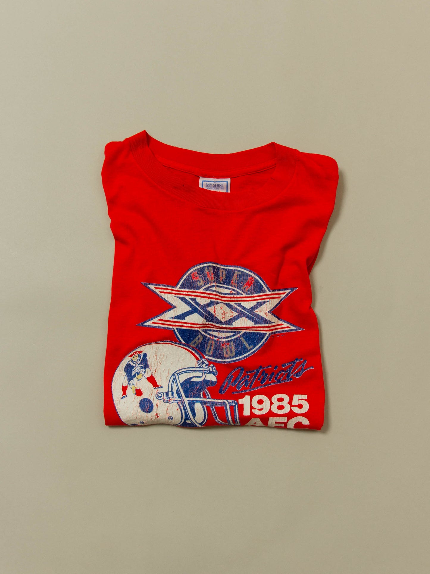 Vtg 1985 New England Patriots Single Stitch Tee – Made in USA (M/L)