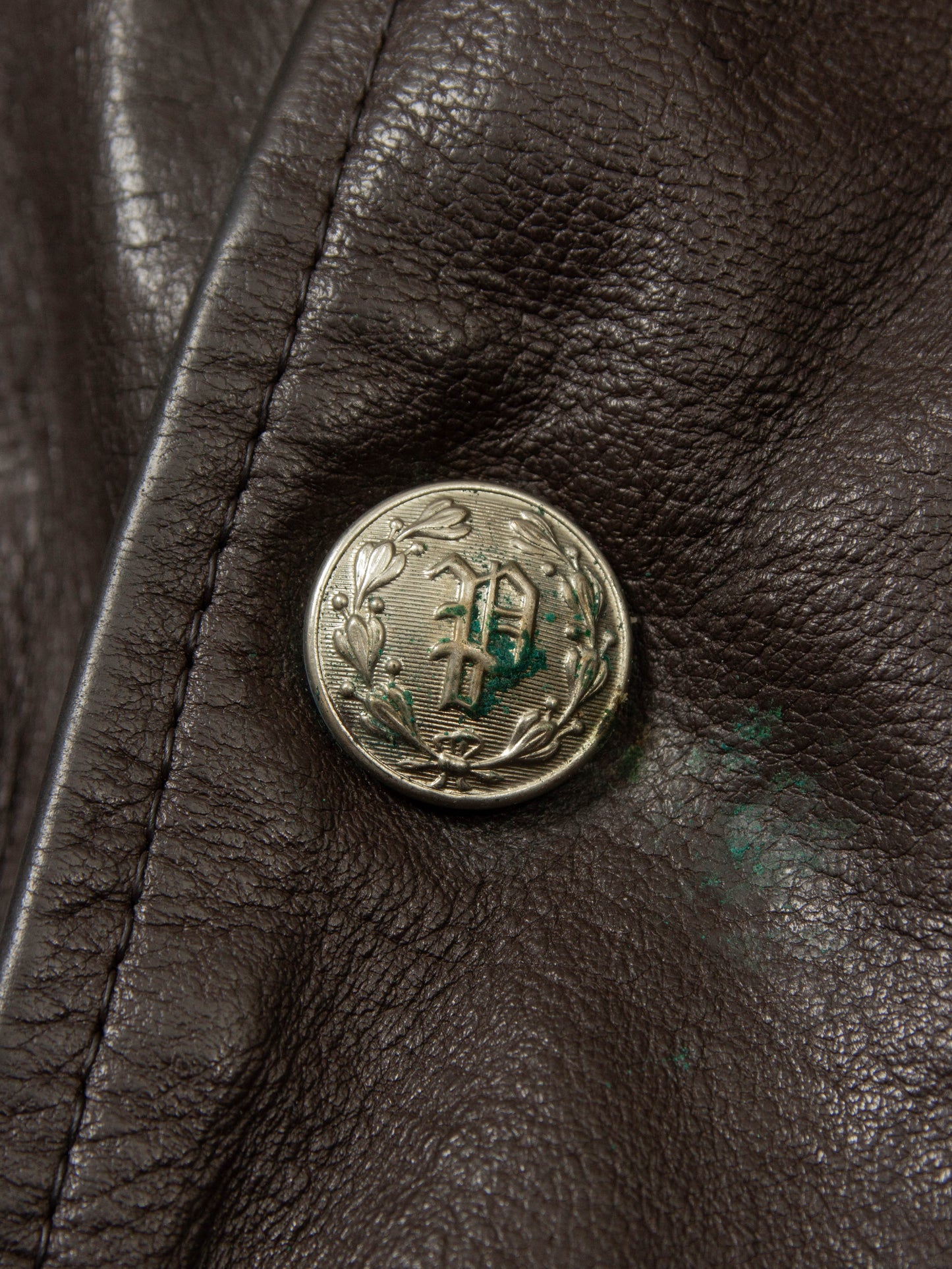 Vtg 1970s Bridgeview Illinois Police Leather Jacket - Made in USA (M)