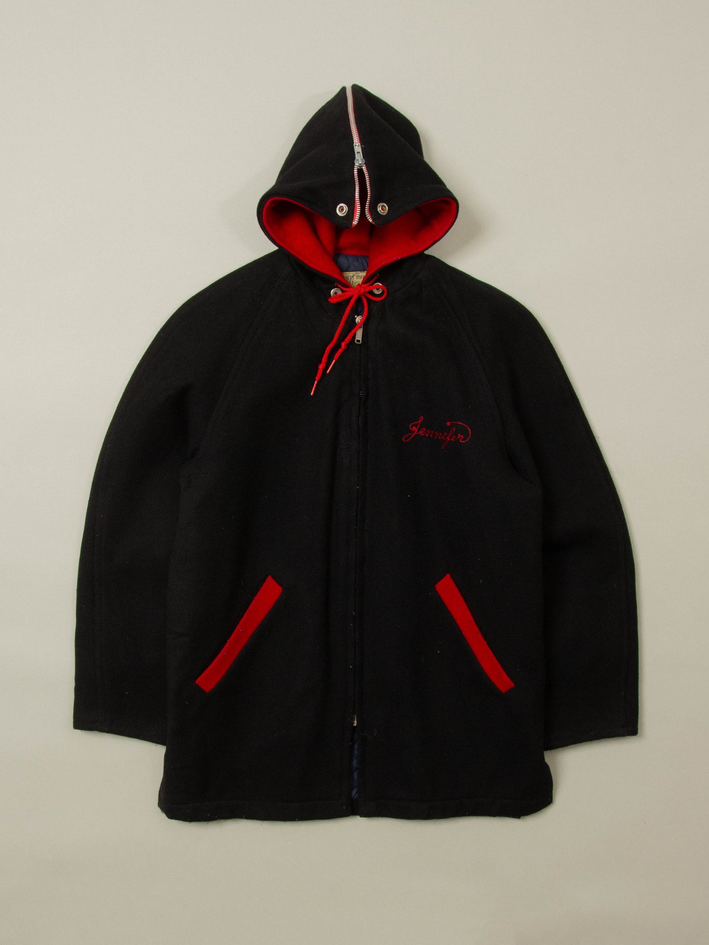 Vtg 1960s Hewitt Mfg. Hooded Varsity Jacket (M)