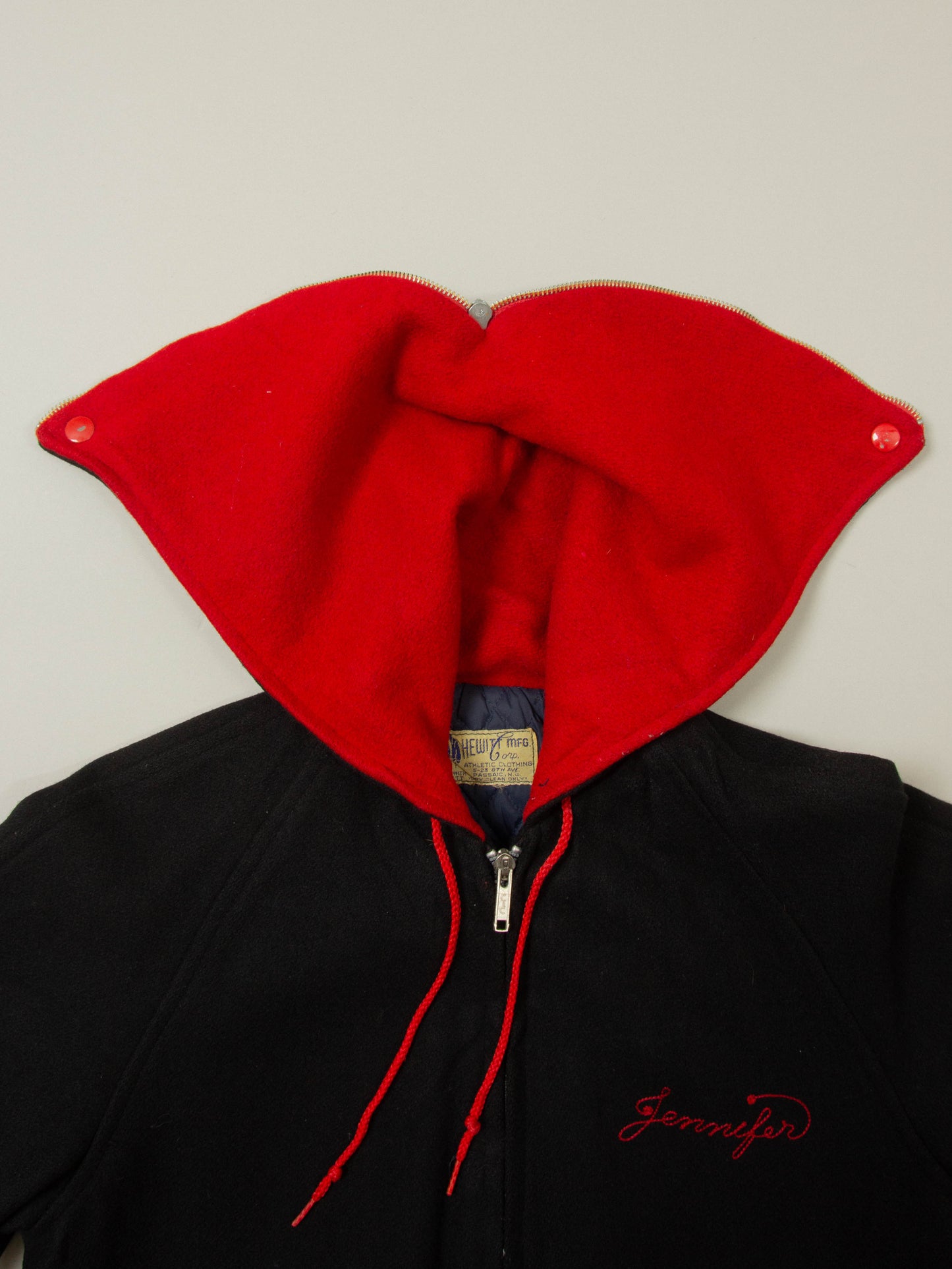 Vtg 1960s Hewitt Mfg. Hooded Varsity Jacket (M)