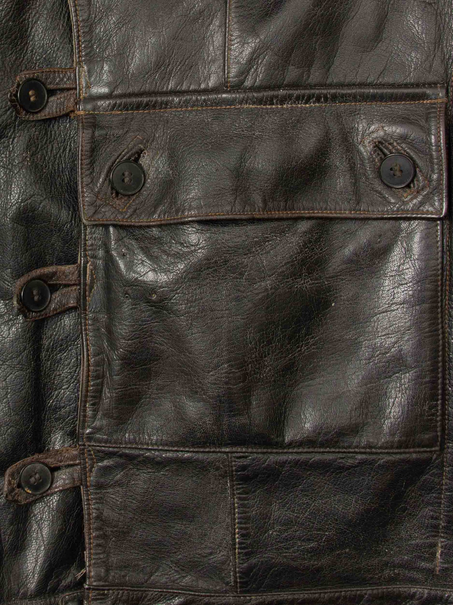 Vtg Rare 1950s Swedish Army Dispatch Leather Jacket (L)