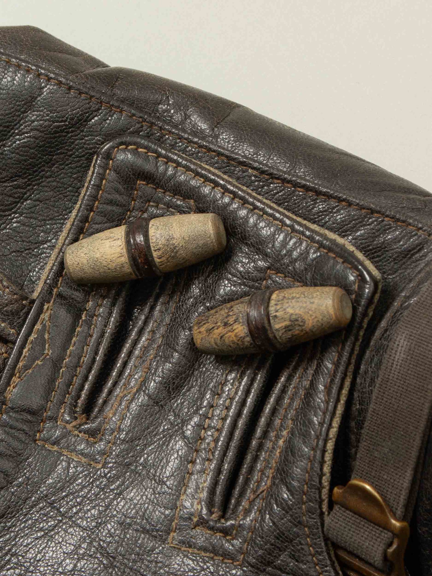 Vtg Rare 1950s Swedish Army Dispatch Leather Jacket (L)