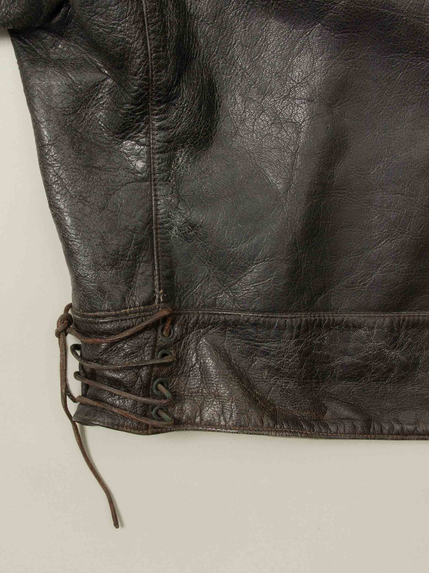 Vtg Rare 1950s Swedish Army Dispatch Leather Jacket (L)