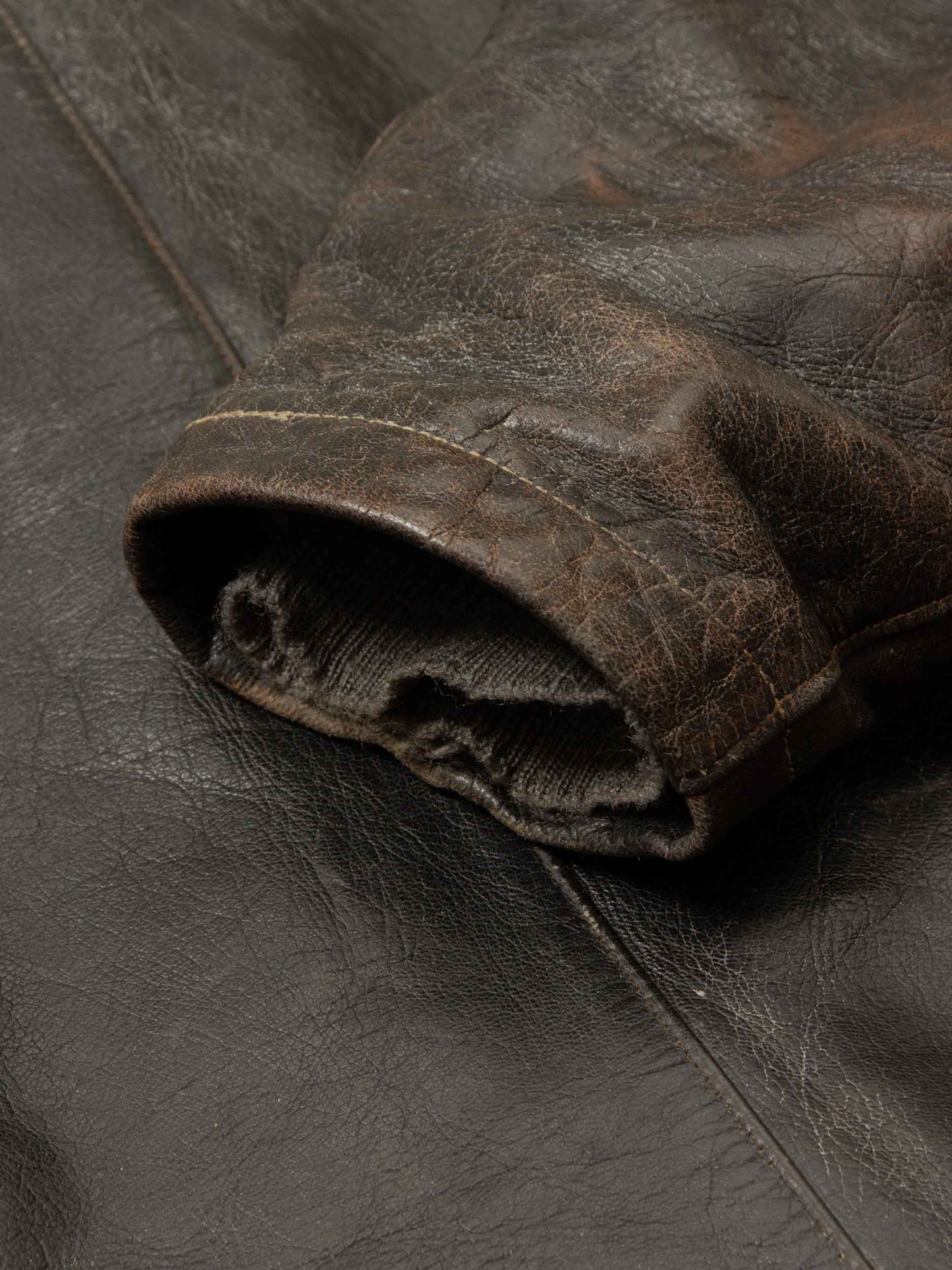 Vtg Rare 1950s Swedish Army Dispatch Leather Jacket (L)