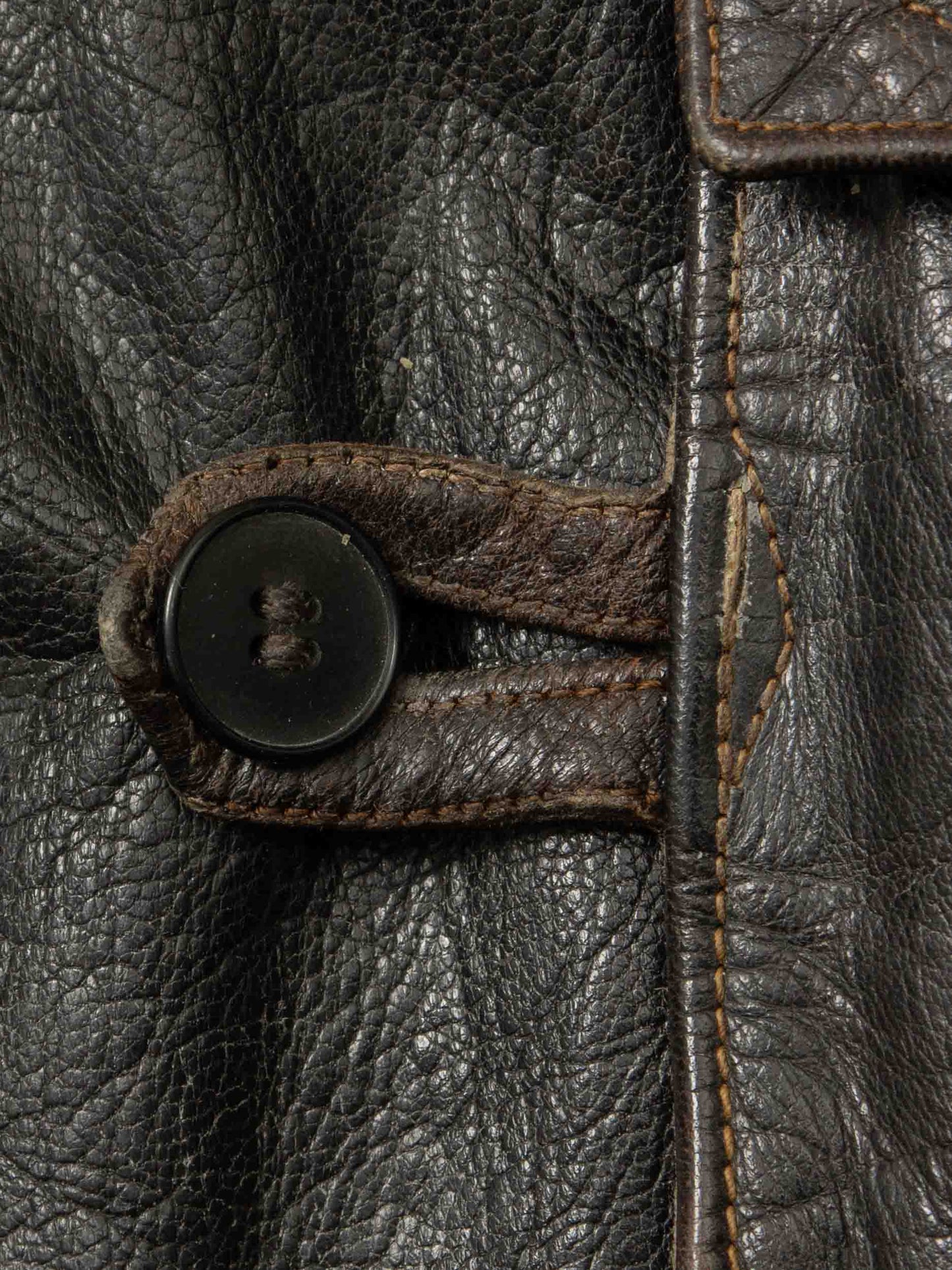 Vtg Rare 1950s Swedish Army Dispatch Leather Jacket (L)