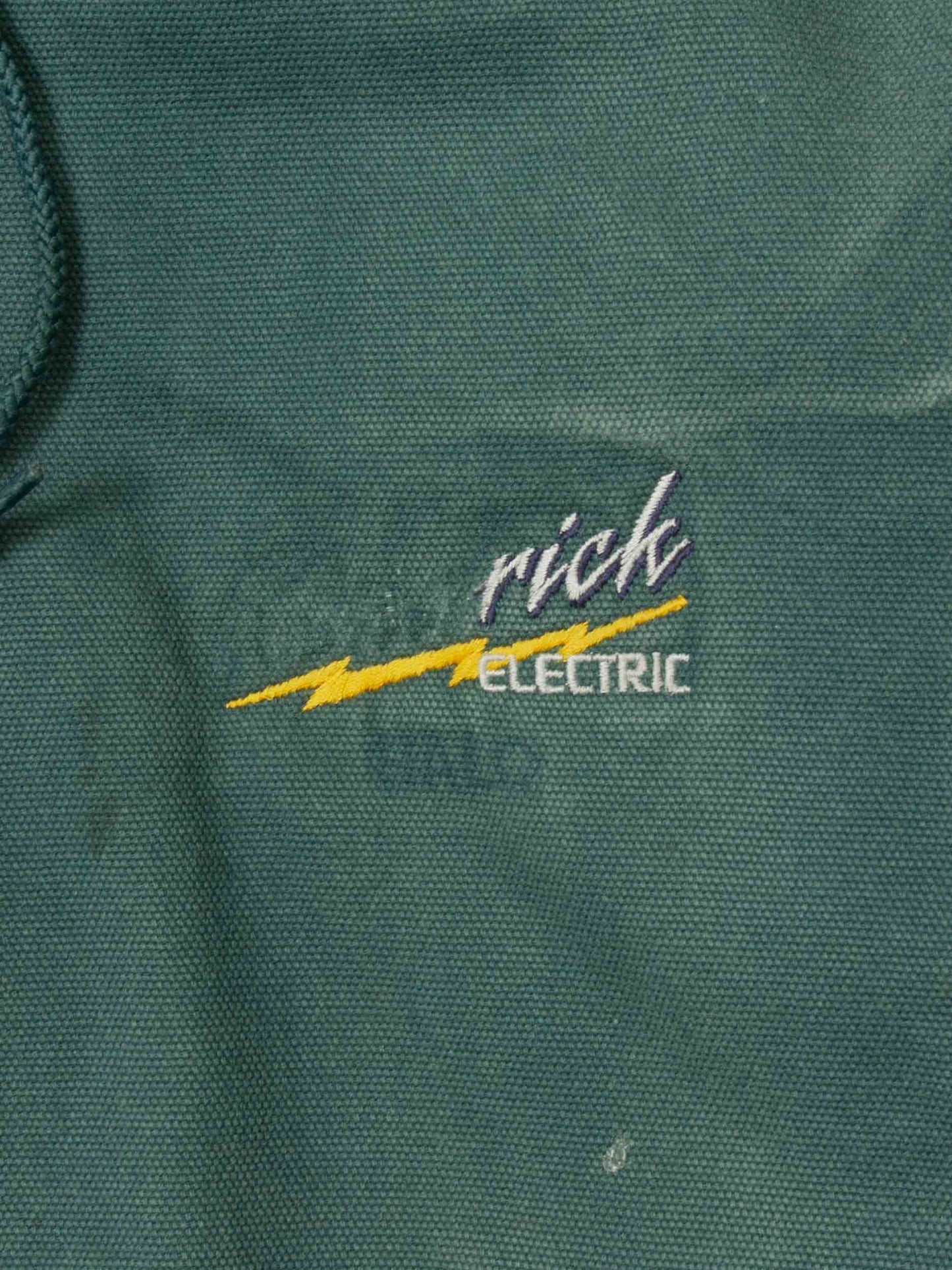 Vtg 1990s Green Hooded Canvas Work Jacket (L)