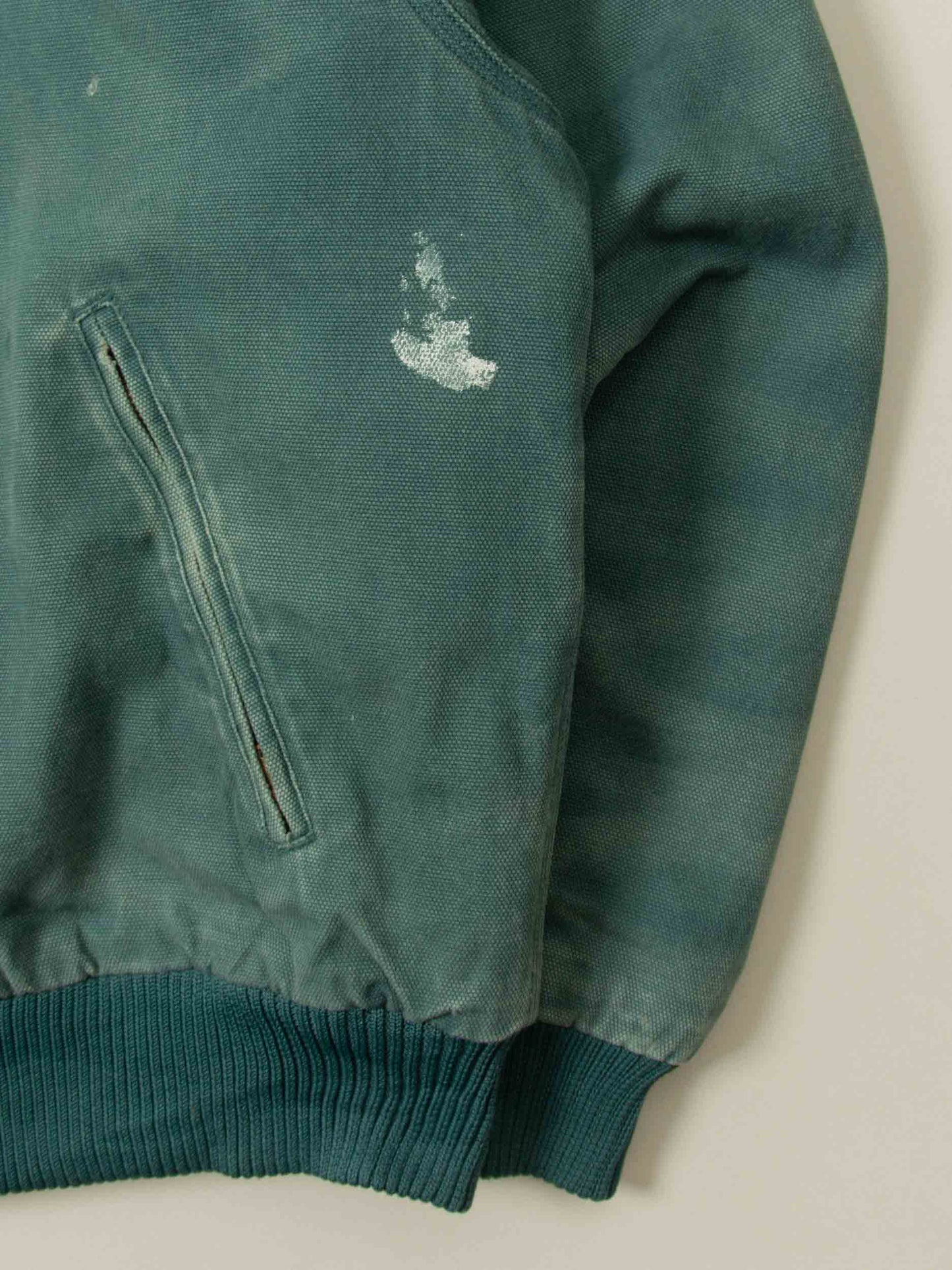Vtg 1990s Green Hooded Canvas Work Jacket (L)