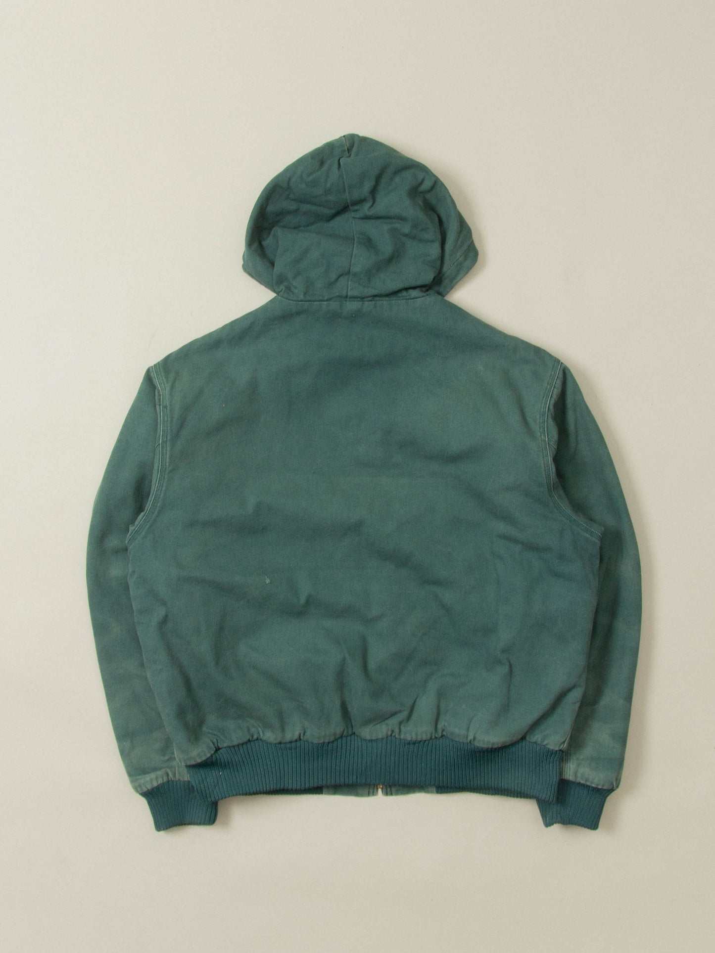 Vtg 1990s Green Hooded Canvas Work Jacket (L)