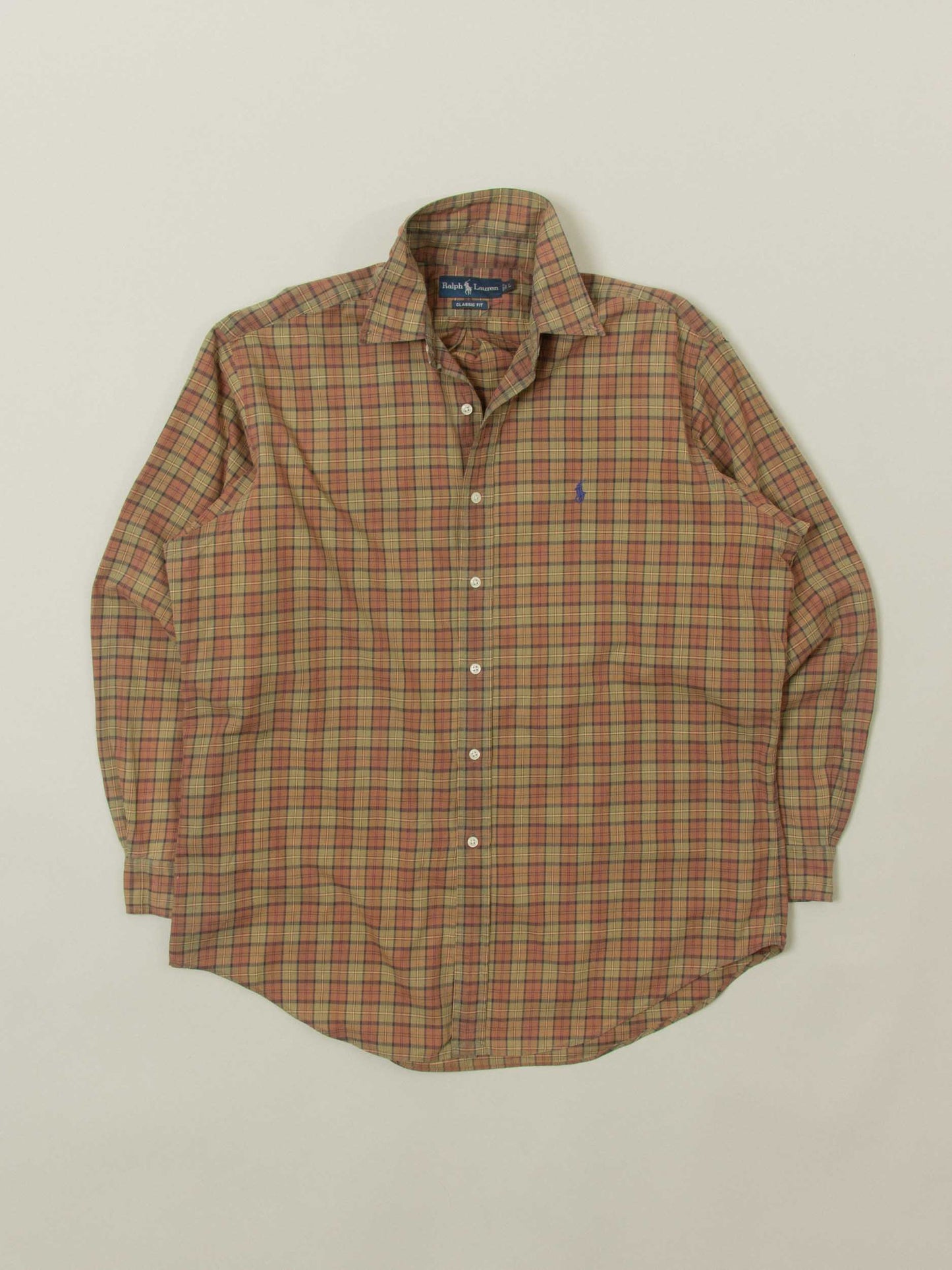 Vtg 1990s Ralph Lauren Button Down Checkered Shirt (L)