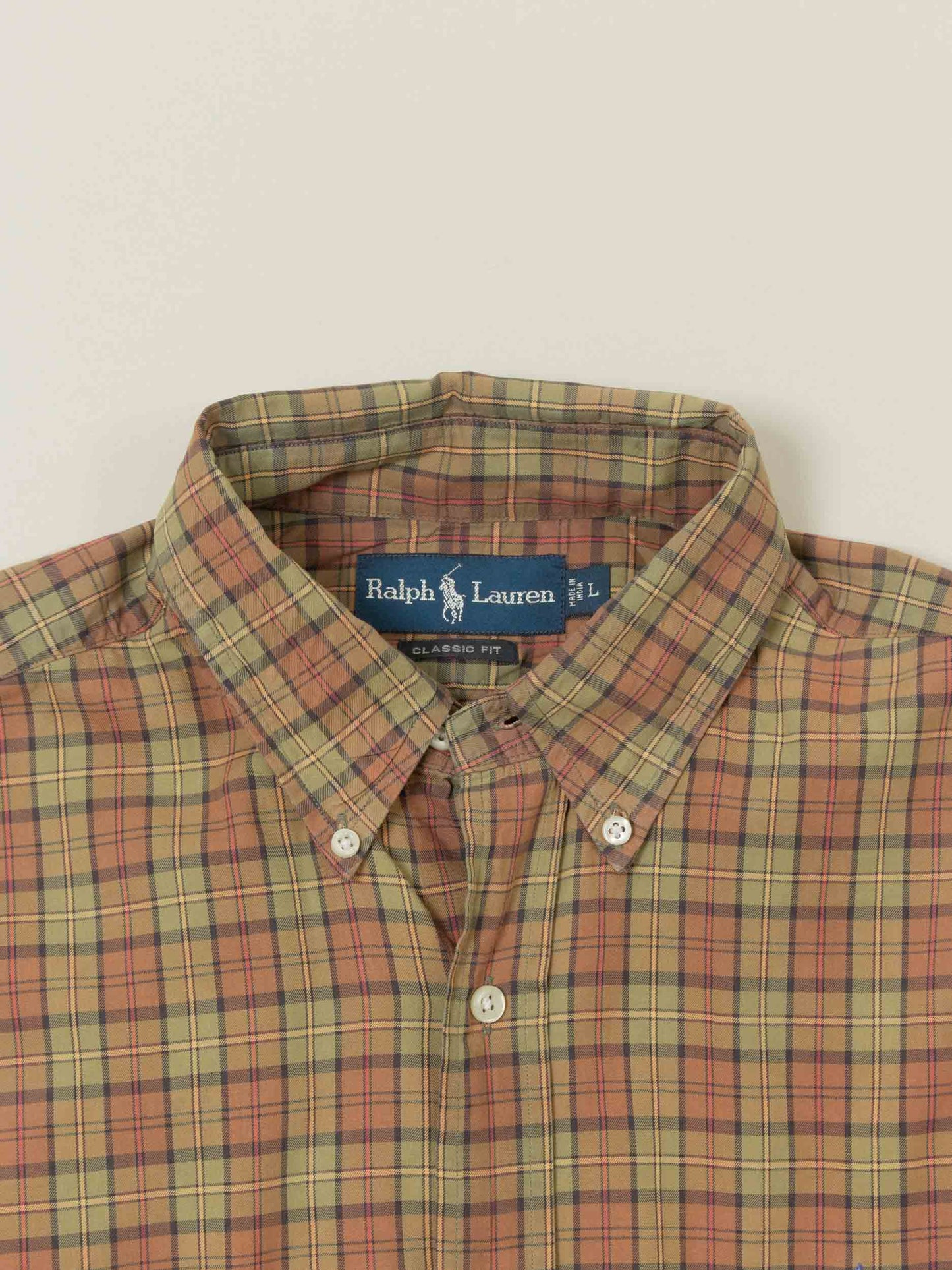 Vtg 1990s Ralph Lauren Button Down Checkered Shirt (L)
