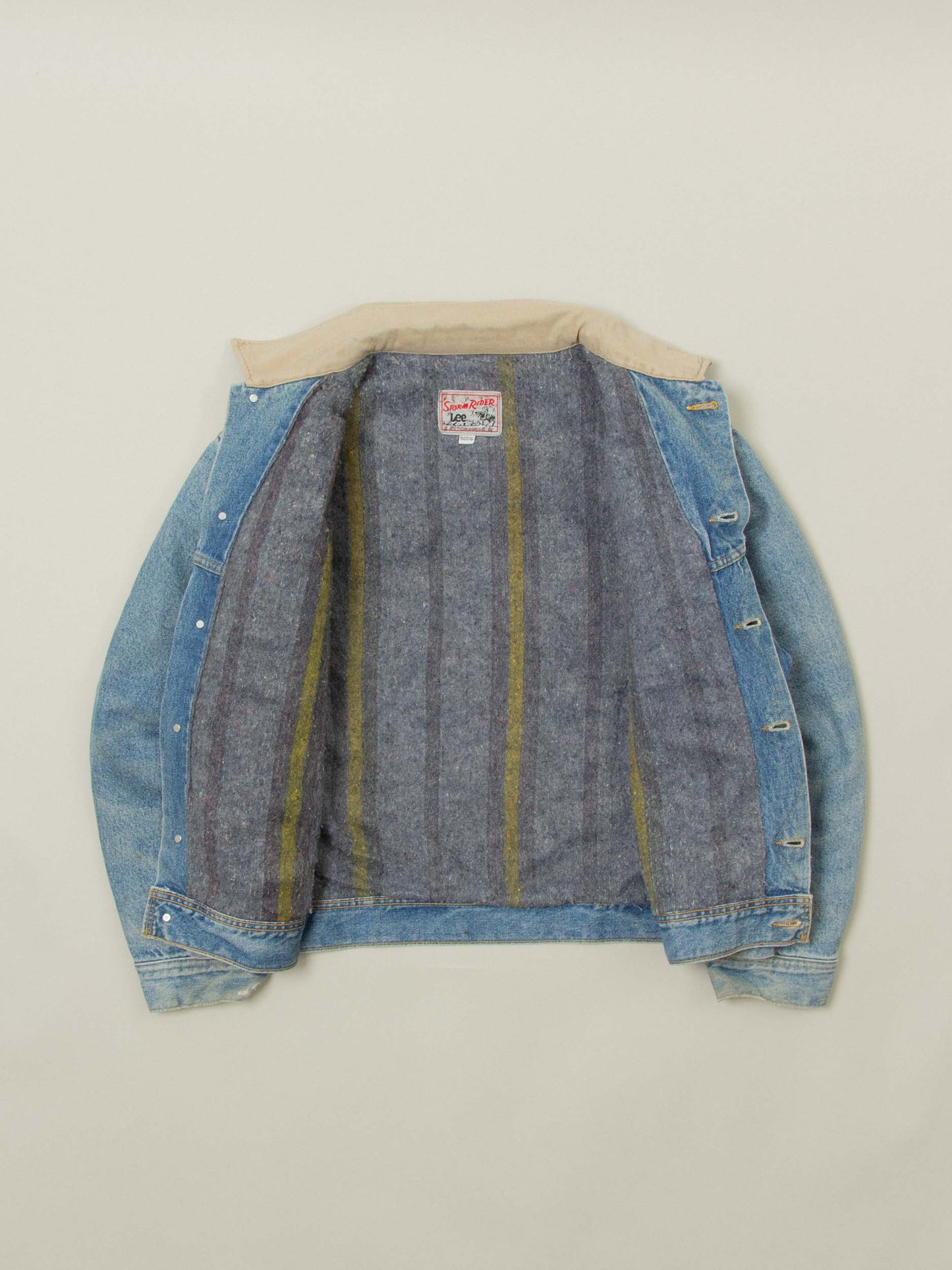 Vtg 1980s Lined Lee Storm Rider Denim Jacket (XL)