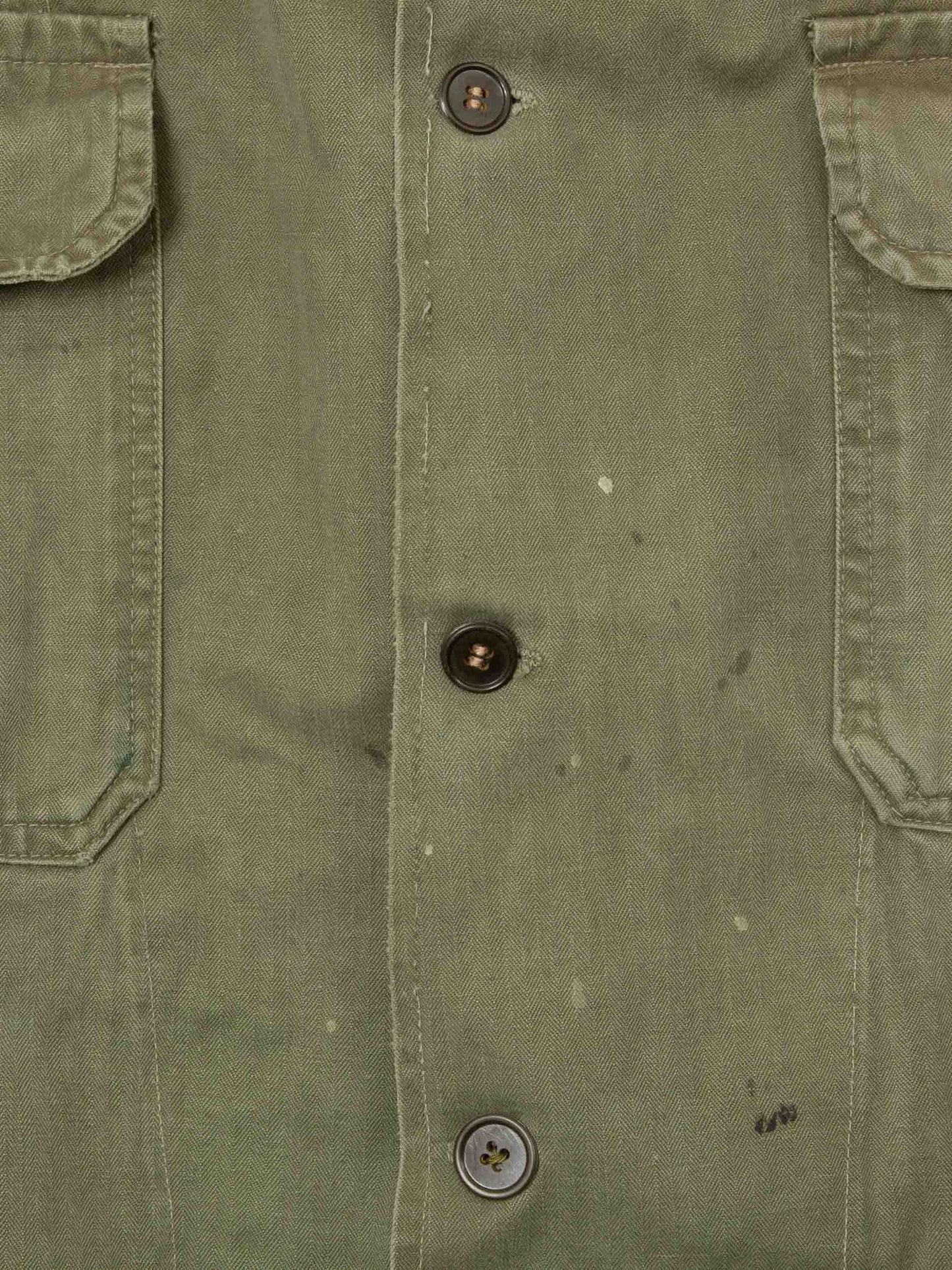 Vtg 1960s Greek Army HBT Shirt / Jacket (M/L)