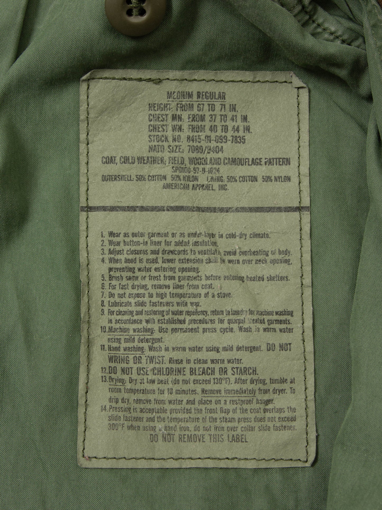 Vtg 1990s US Army M-65 Woodland Field Jacket (M-Reg)