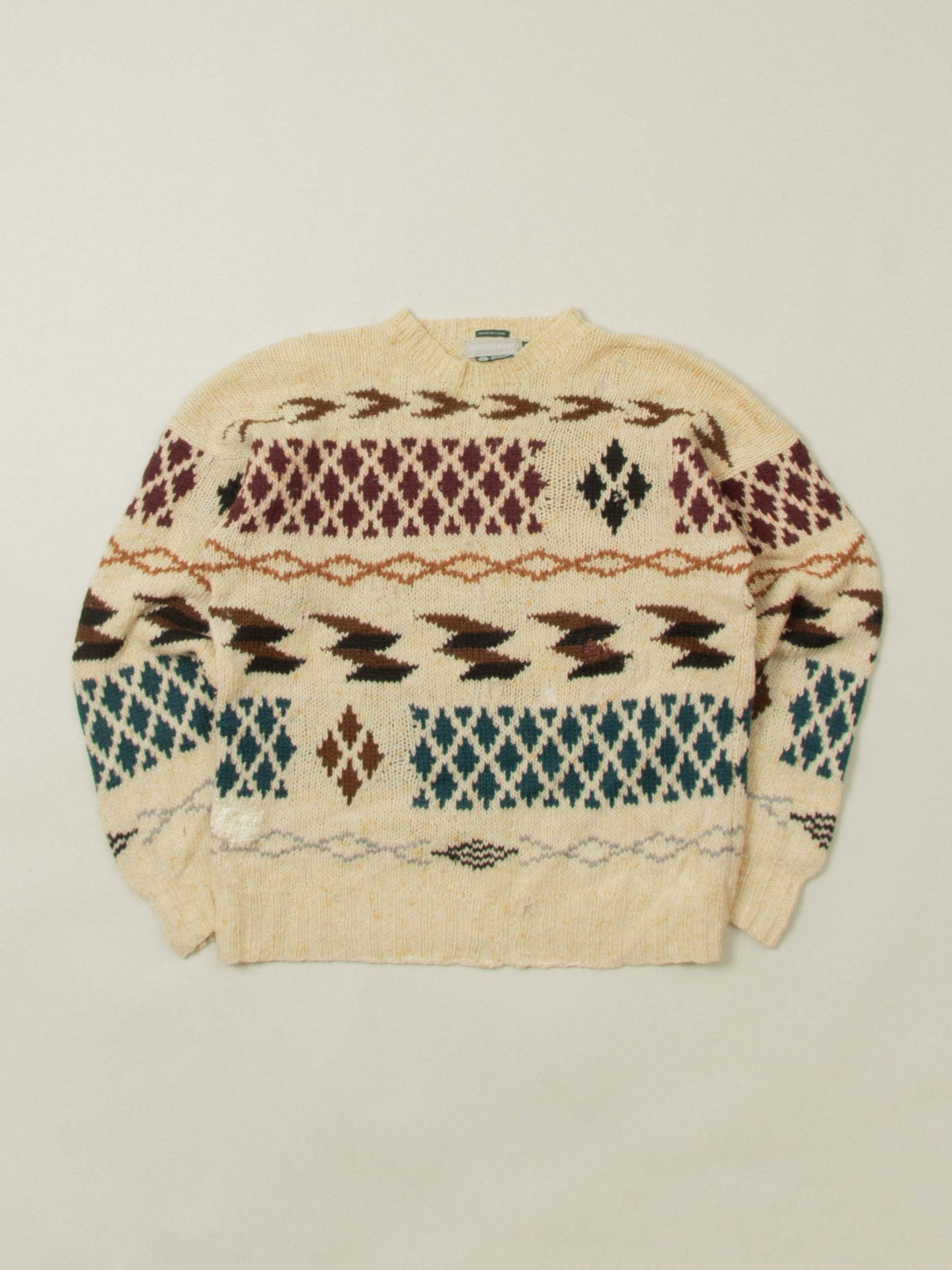 Vtg 1980s Hand Knitted Sweater (L)