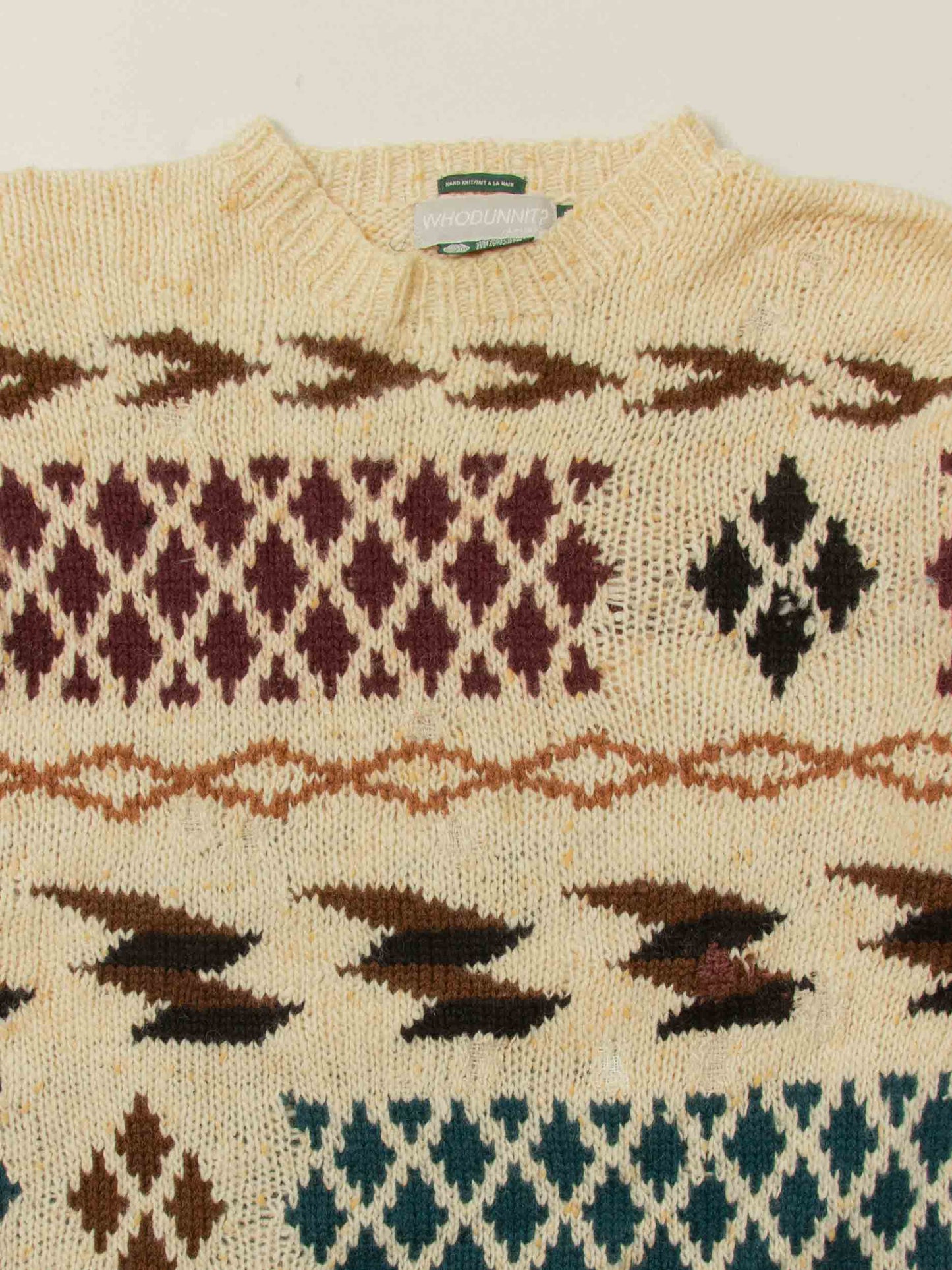 Vtg 1980s Hand Knitted Sweater (L)