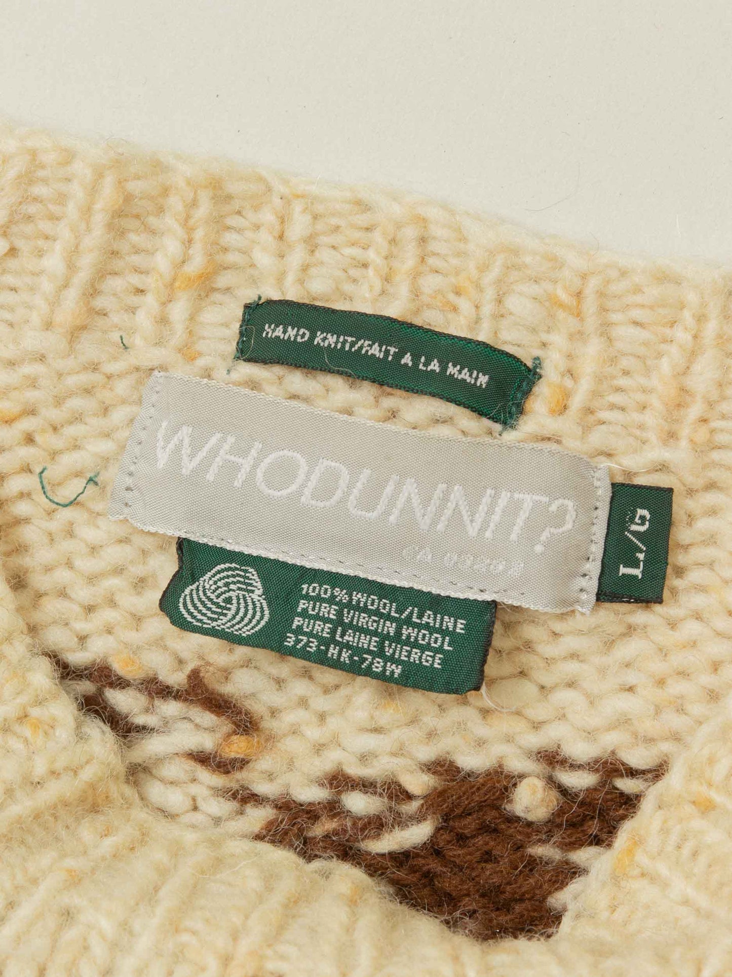 Vtg 1980s Hand Knitted Sweater (L)