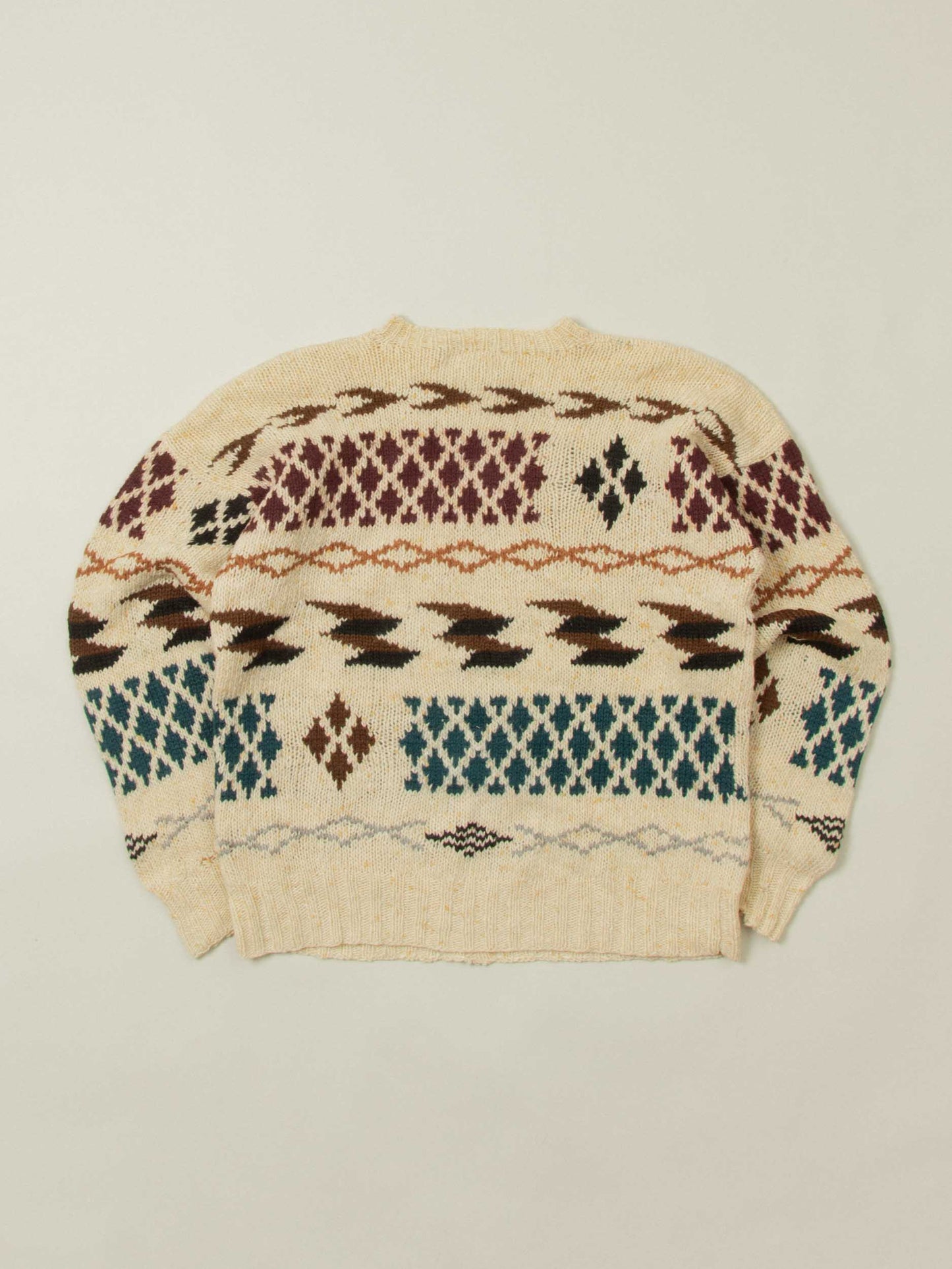 Vtg 1980s Hand Knitted Sweater (L)