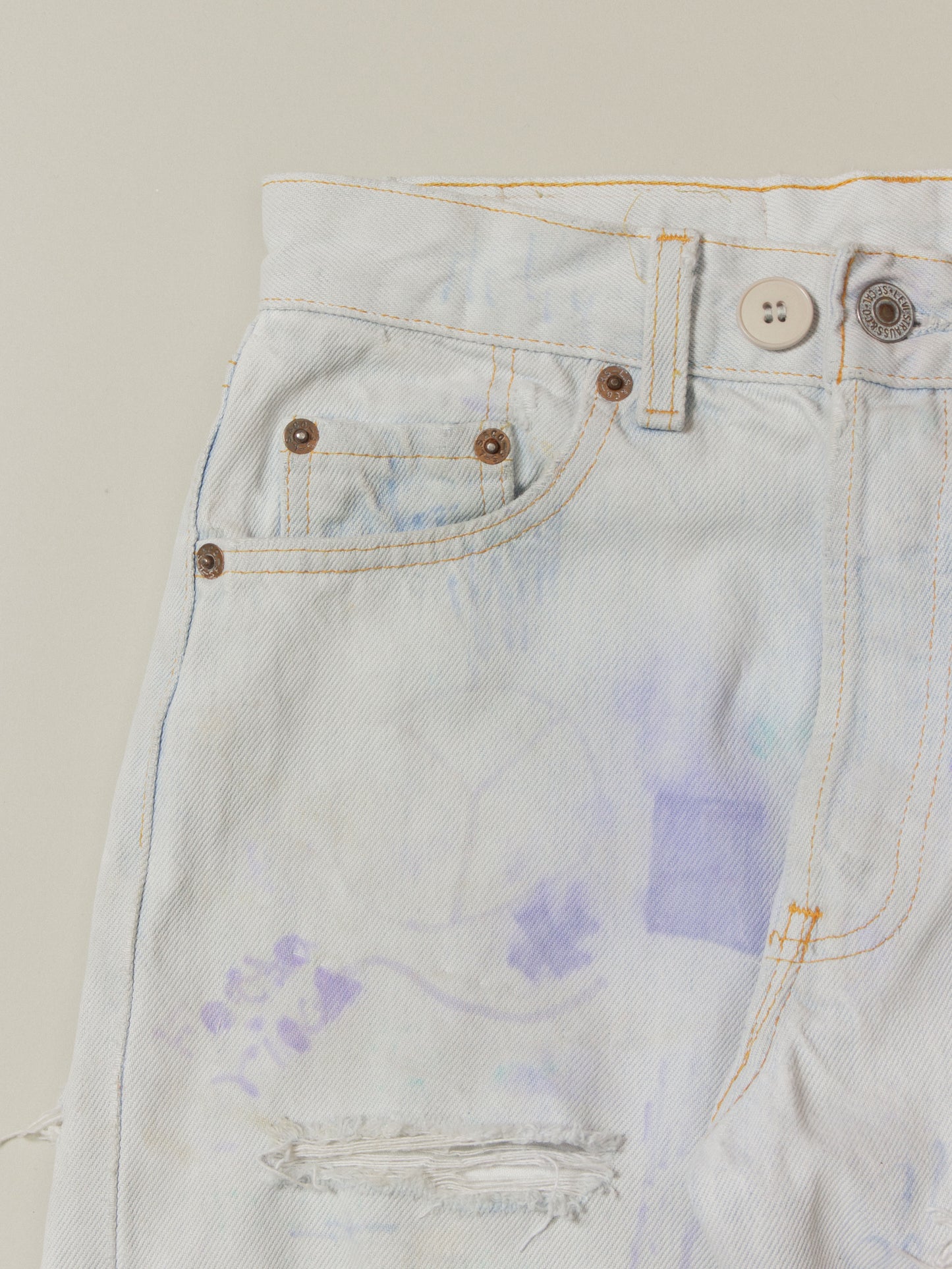 Vtg Customized Levi's 501 Jeans - Made in France (28x26)